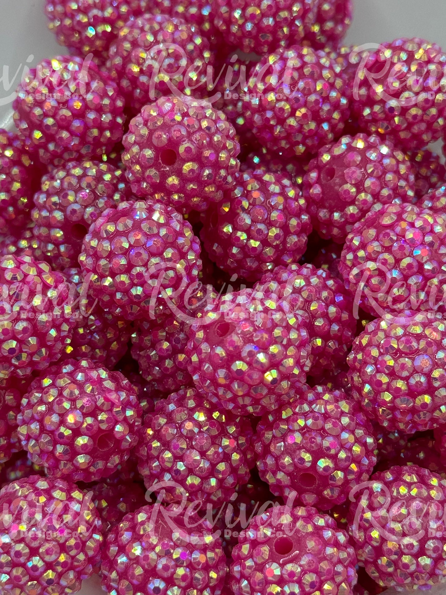 20mm Rhinestone - Raspberry