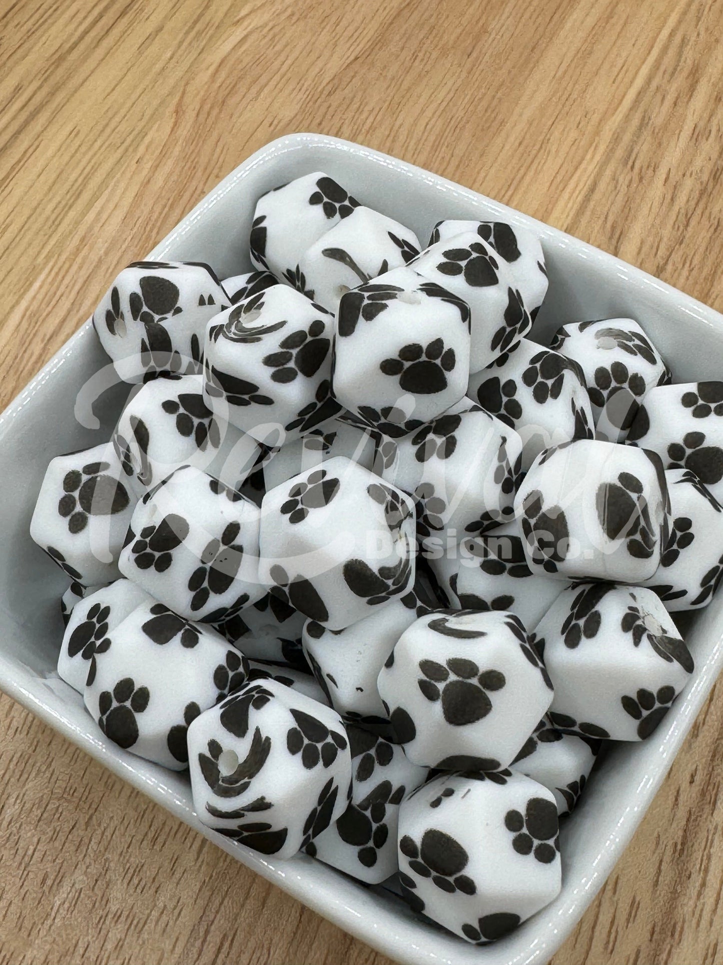 Paw Print - 14mm Silicone Hexagon