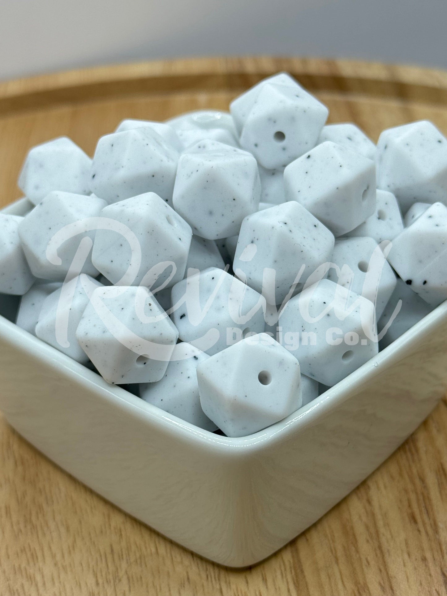 Speckled White - 14mm Silicone Hexagon