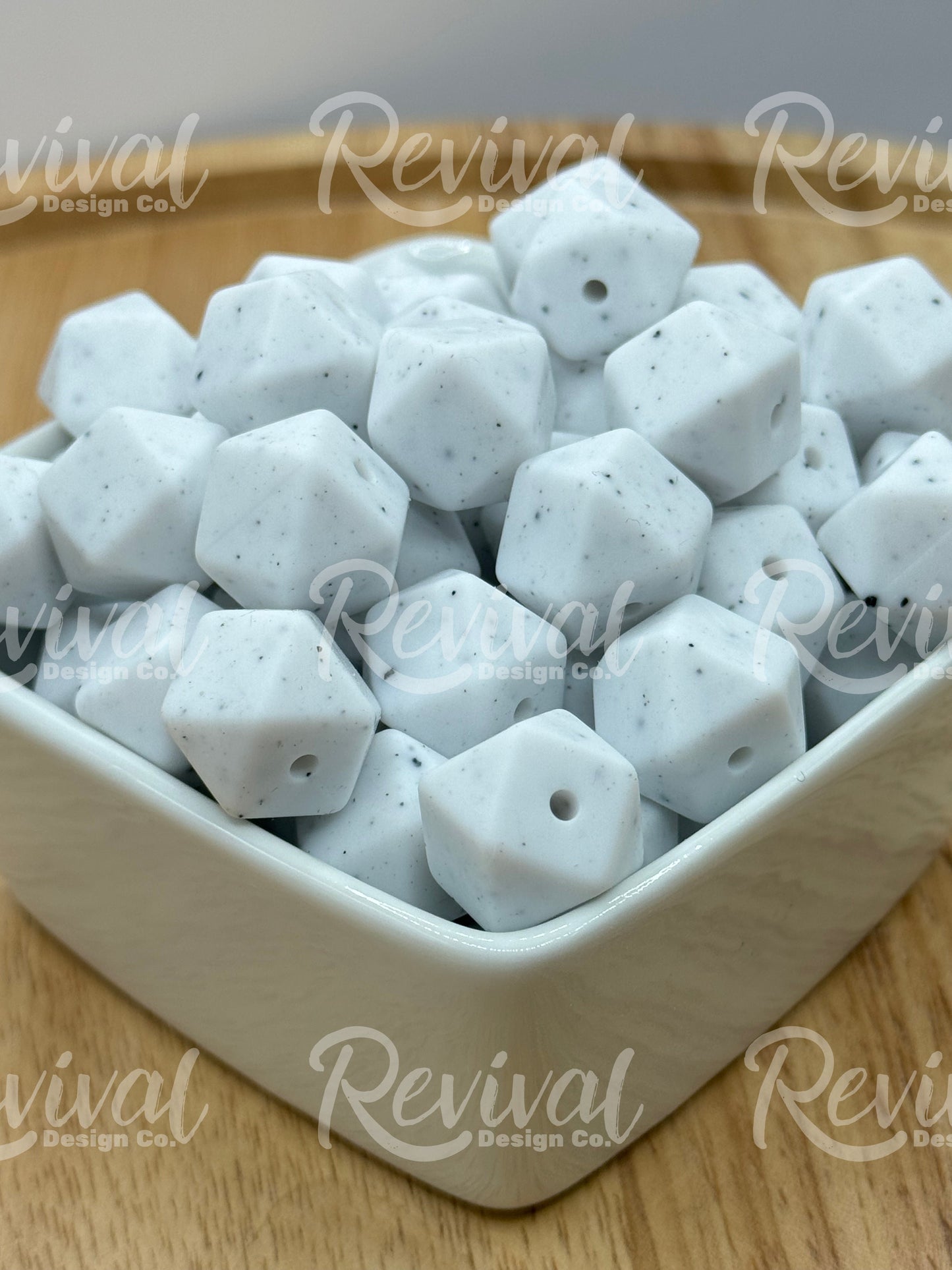 Speckled White - 14mm Silicone Hexagon