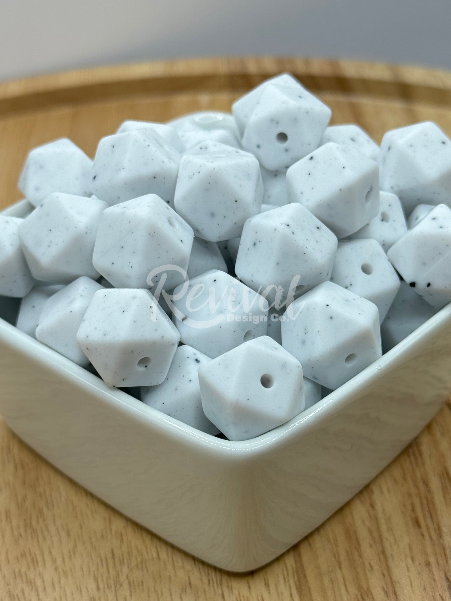 Speckled White - 14mm Silicone Hexagon