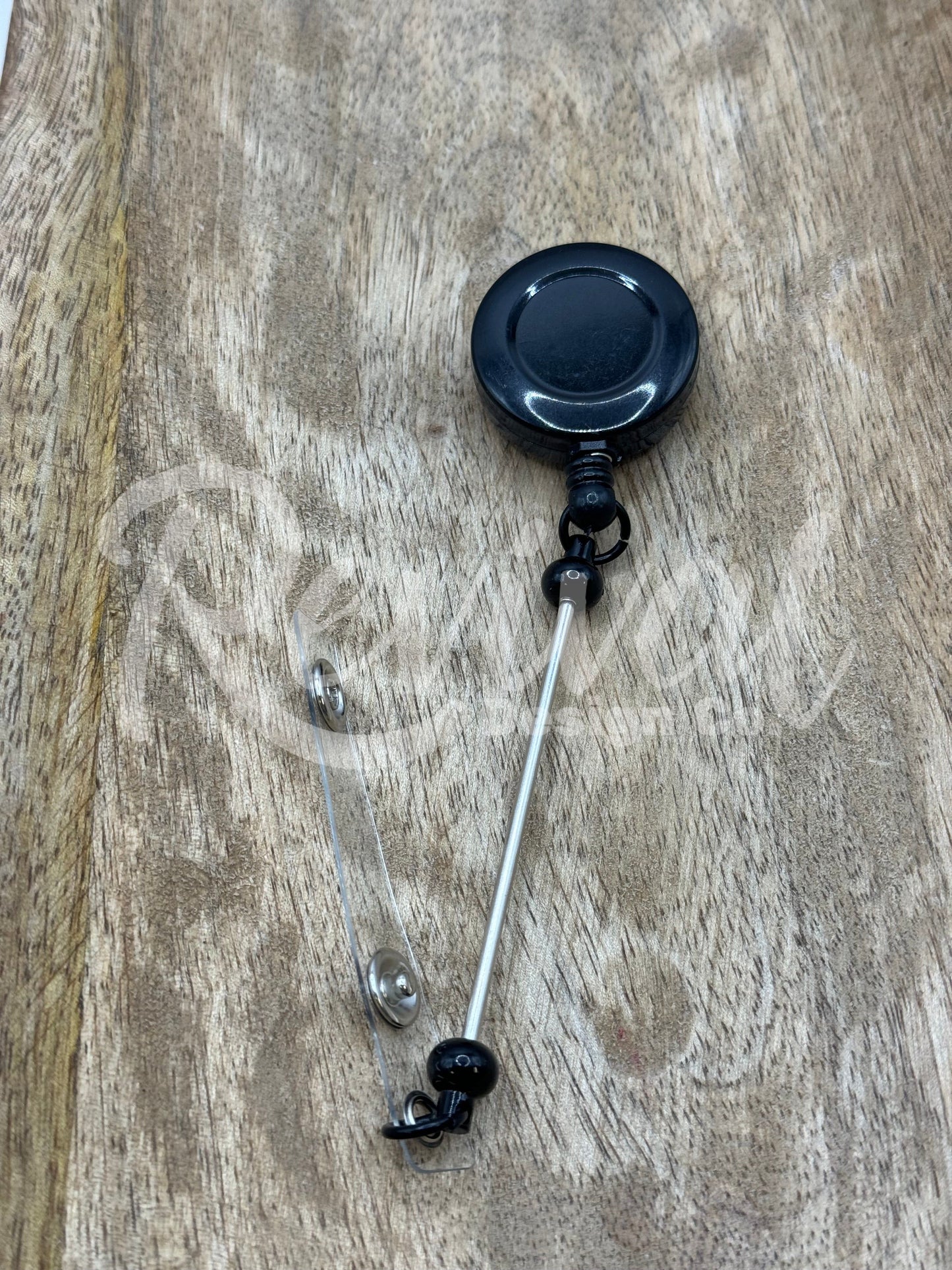 Black - Beadable Bar Badge Reel