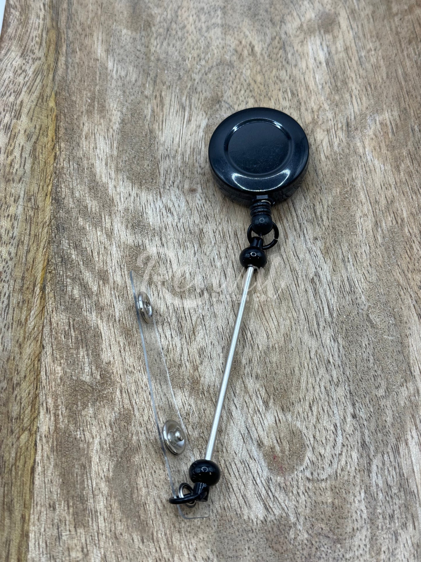 Black - Beadable Bar Badge Reel