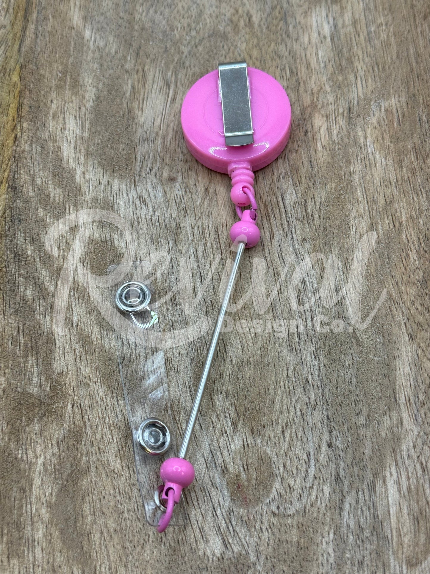 Candy Pink - Beadable Bar Badge Reel