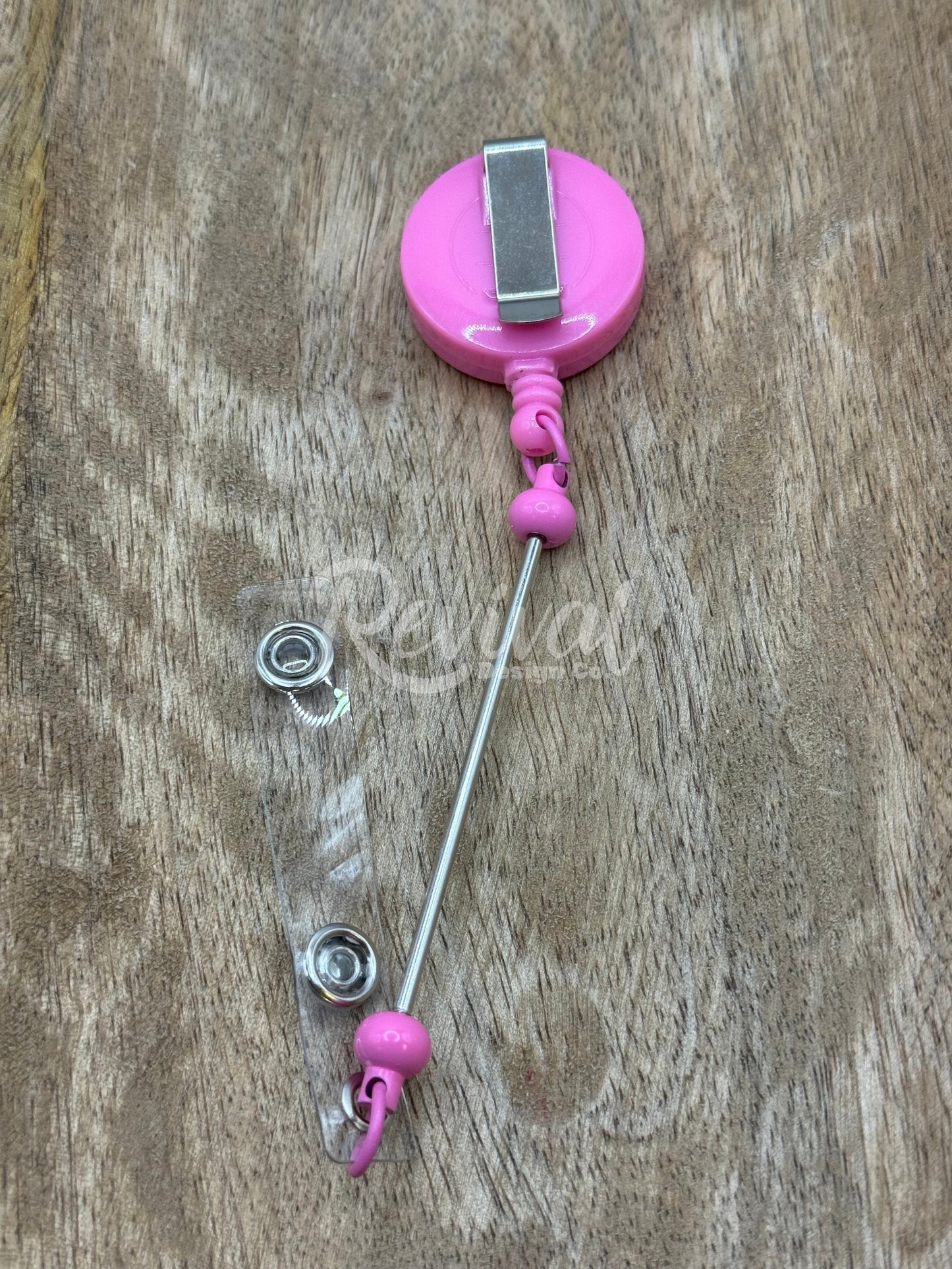 Candy Pink - Beadable Bar Badge Reel
