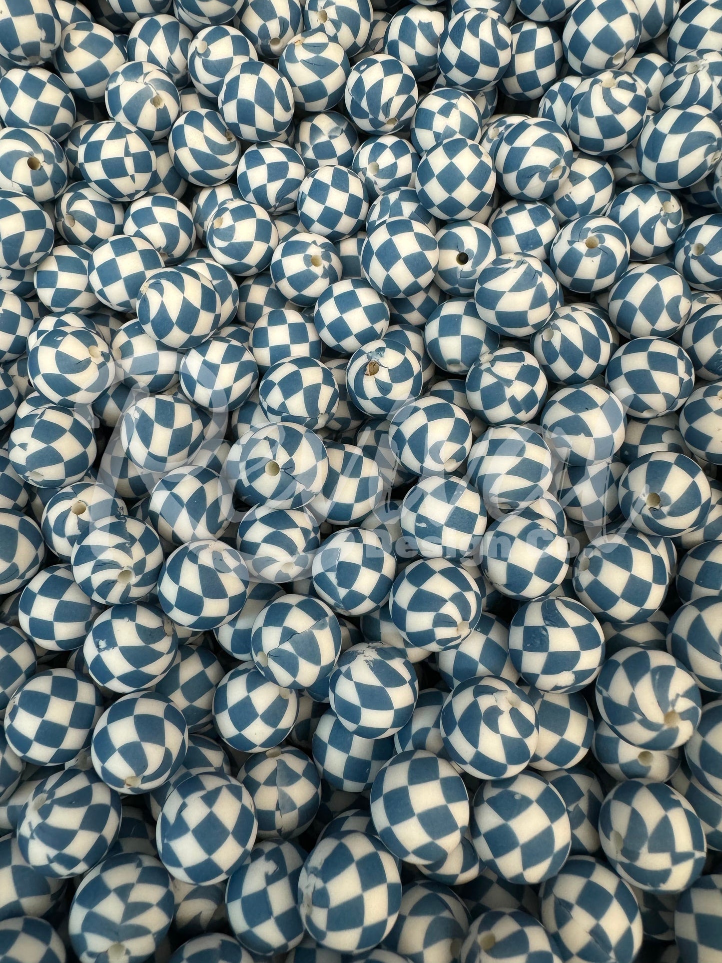 15mm Patterned Silicone Bead - Revival Checker