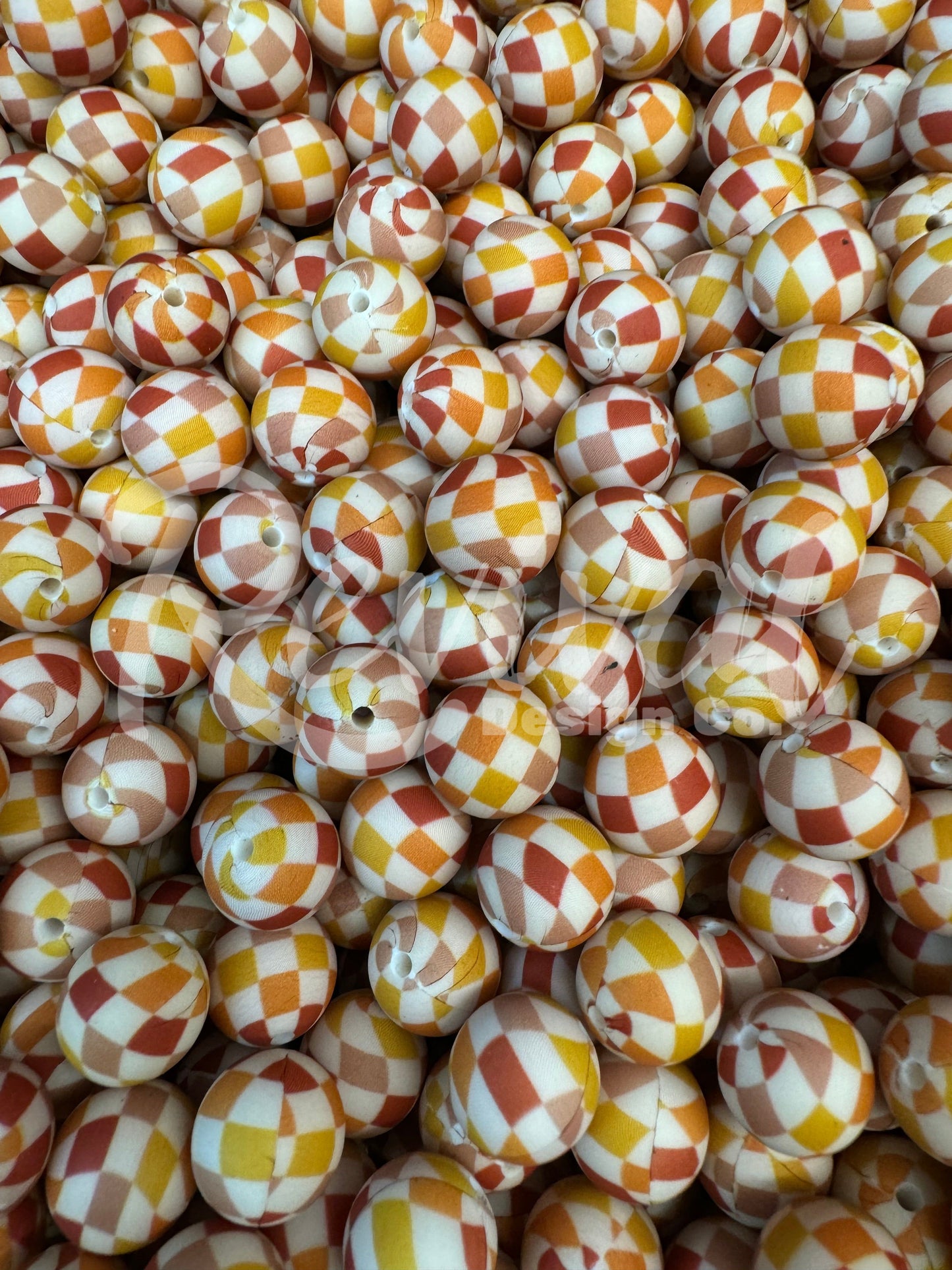 15mm Patterned Silicone Bead - Murphy's Check - Fall