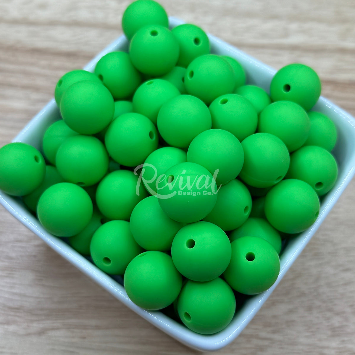 15mm Solid Color Silicone Bead - Fresh Cut