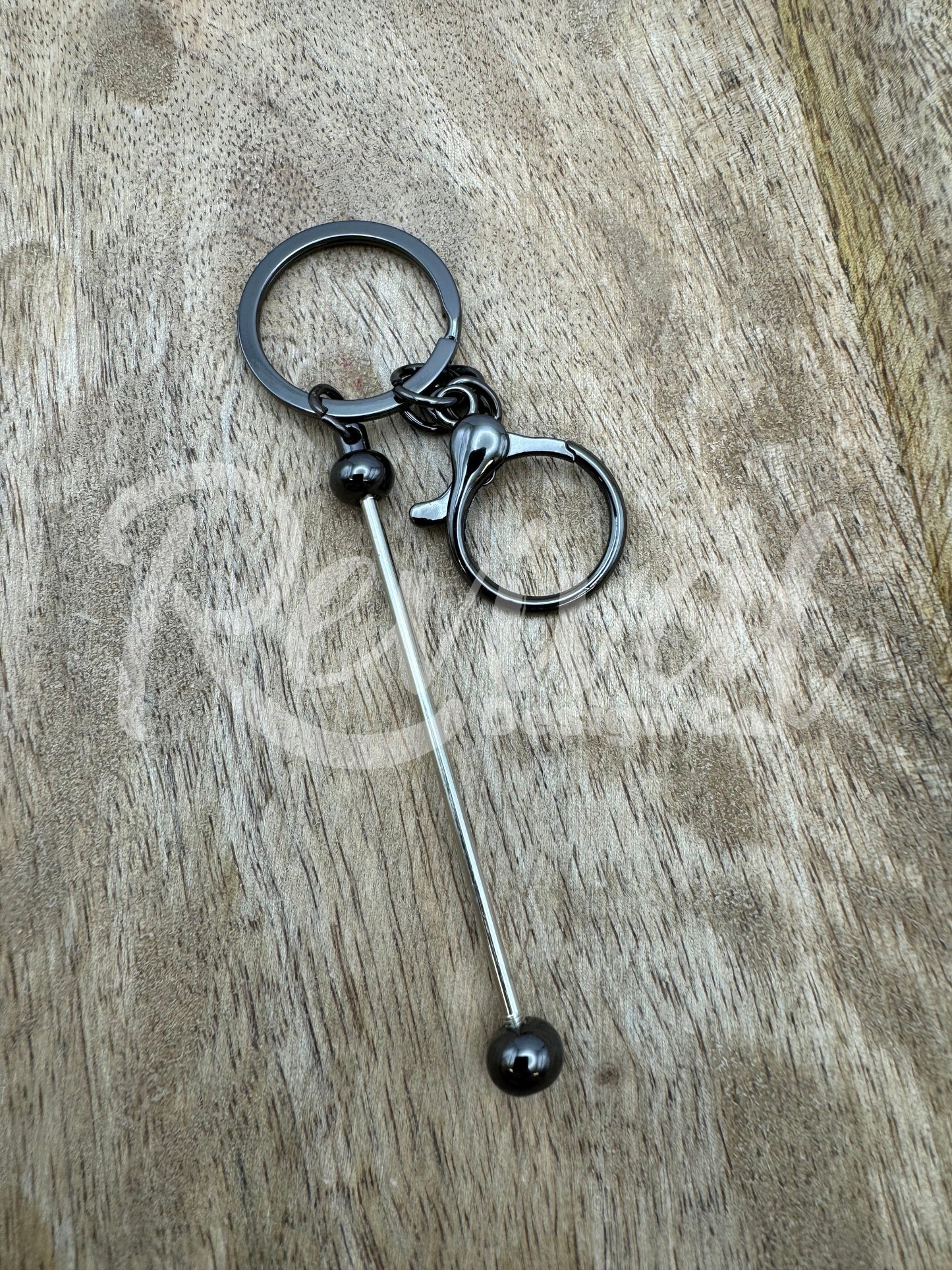 Beadable Bar Keychain - Gun Metal
