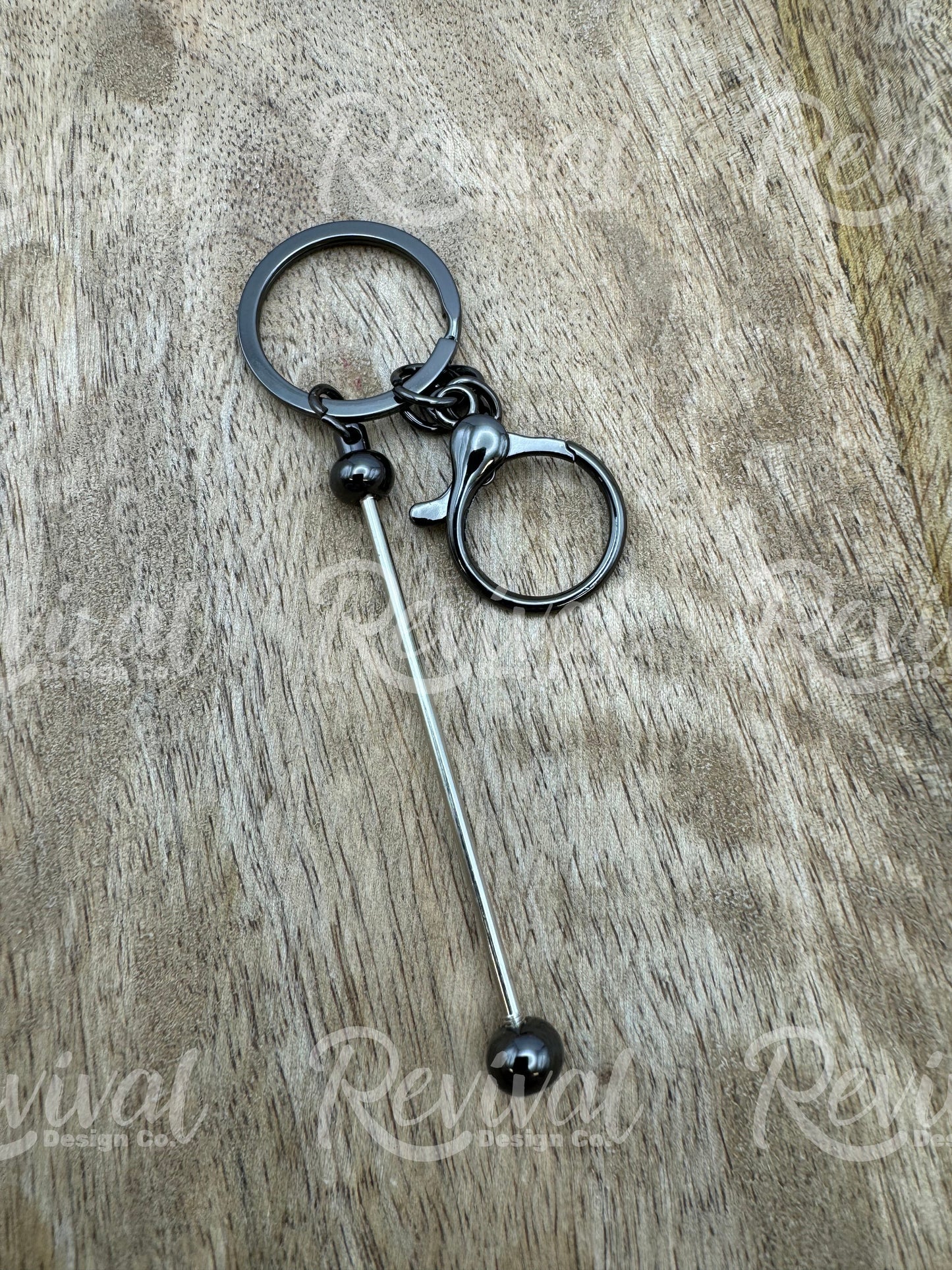Beadable Bar Keychain - Gun Metal