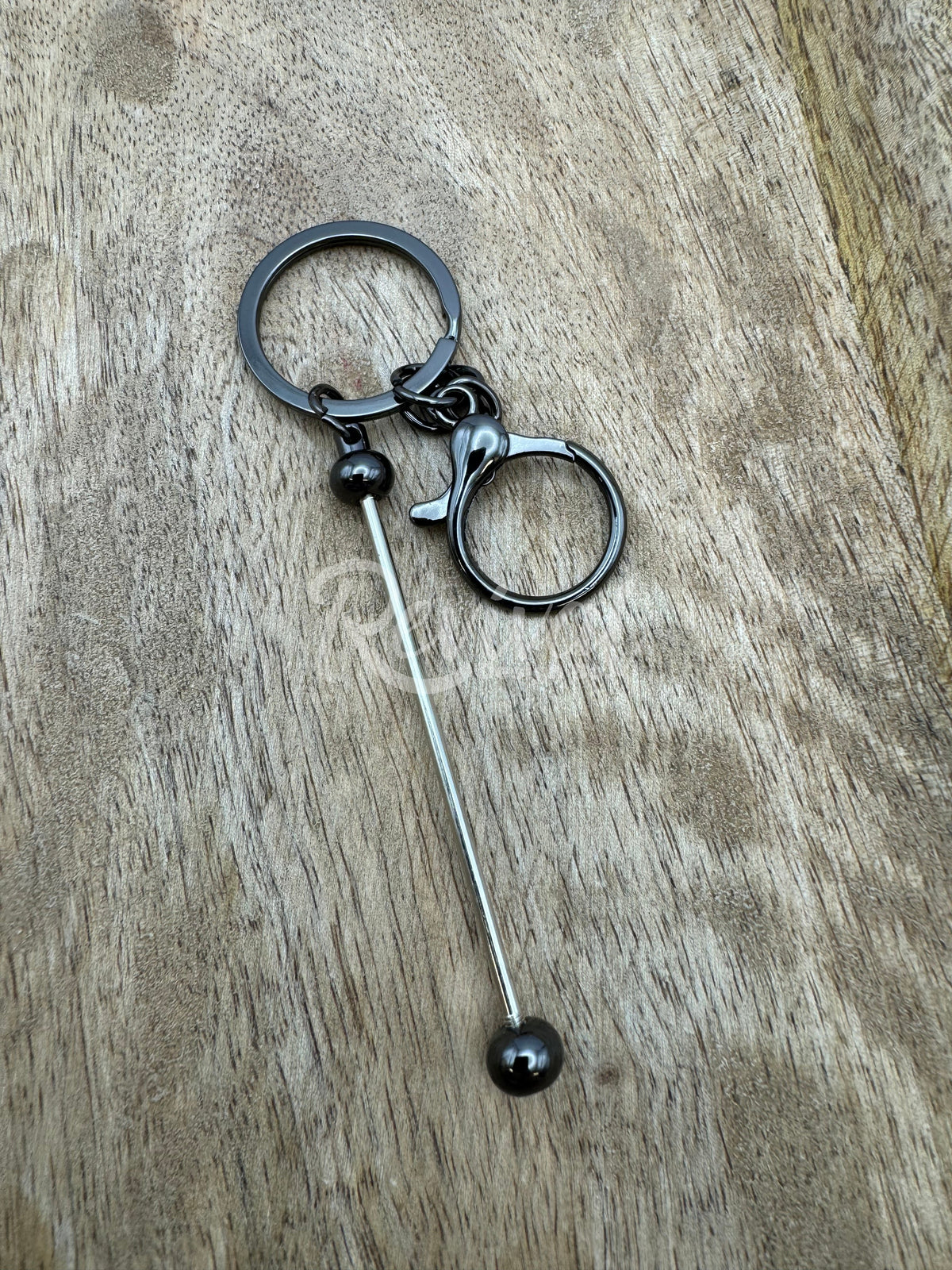 Beadable Bar Keychain - Gun Metal
