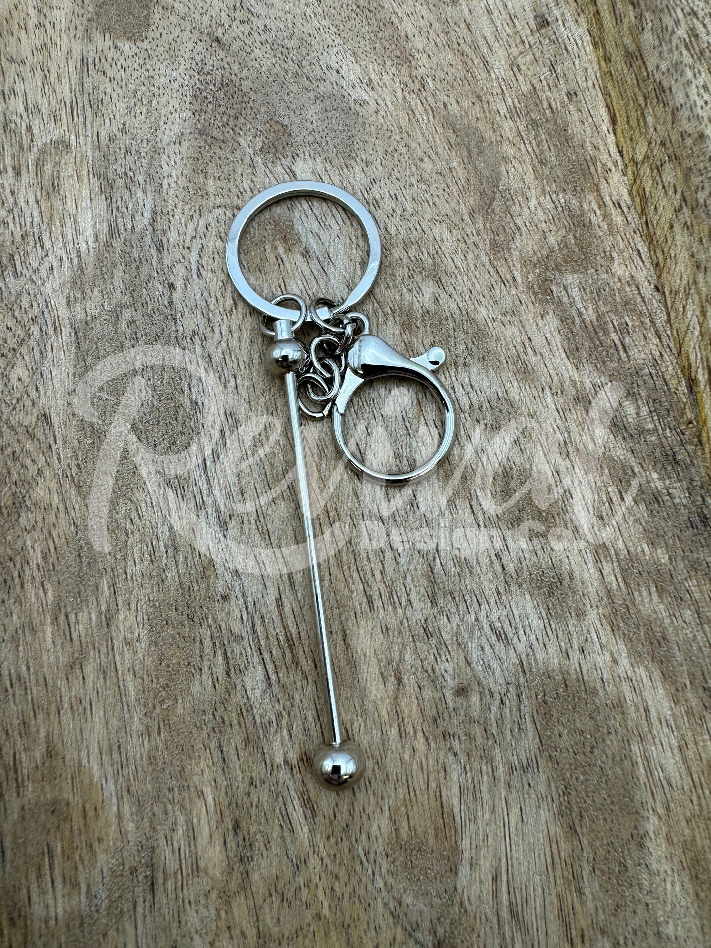 Beadable Bar Keychain - Silver