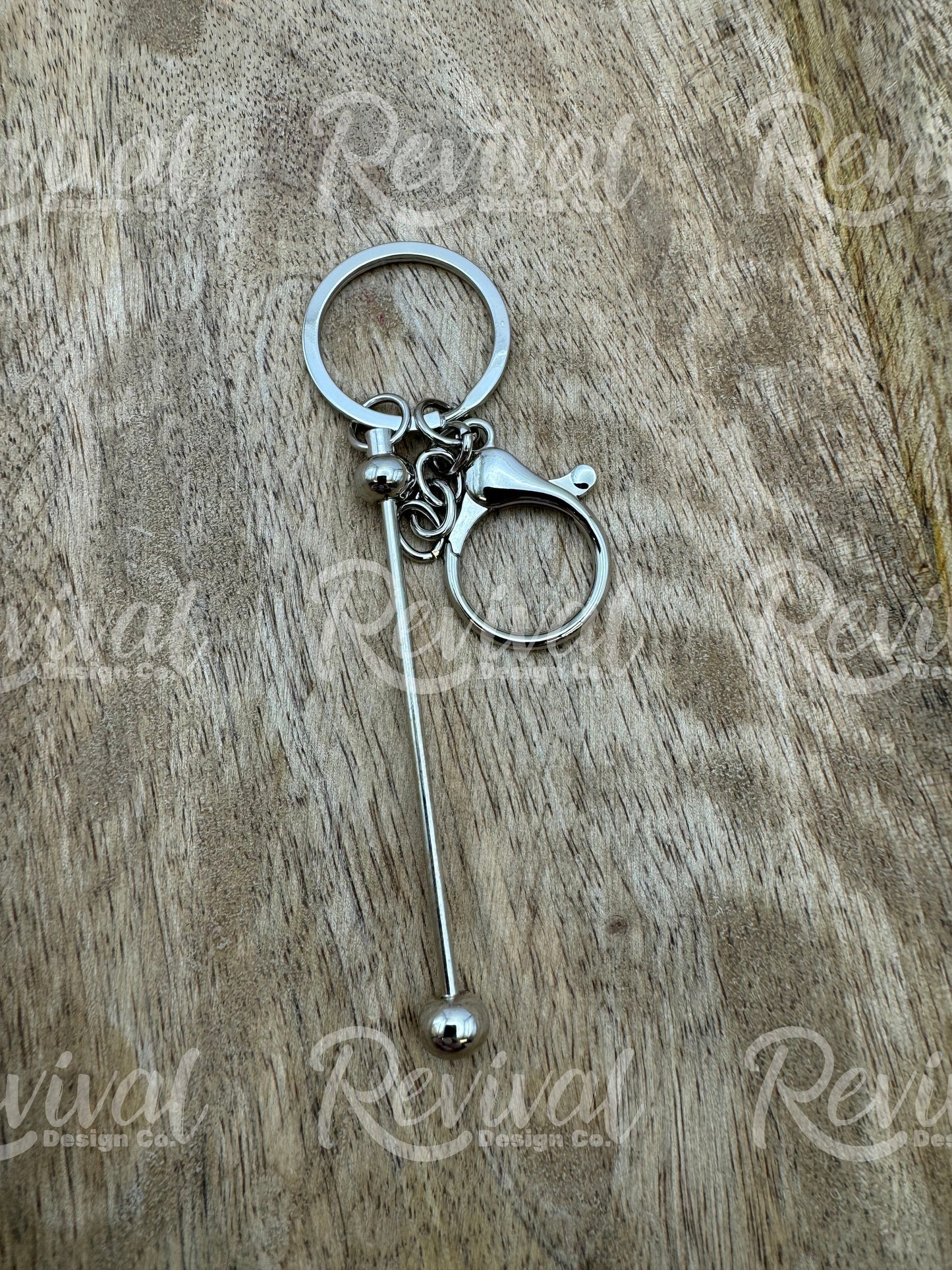 Beadable Bar Keychain - Silver