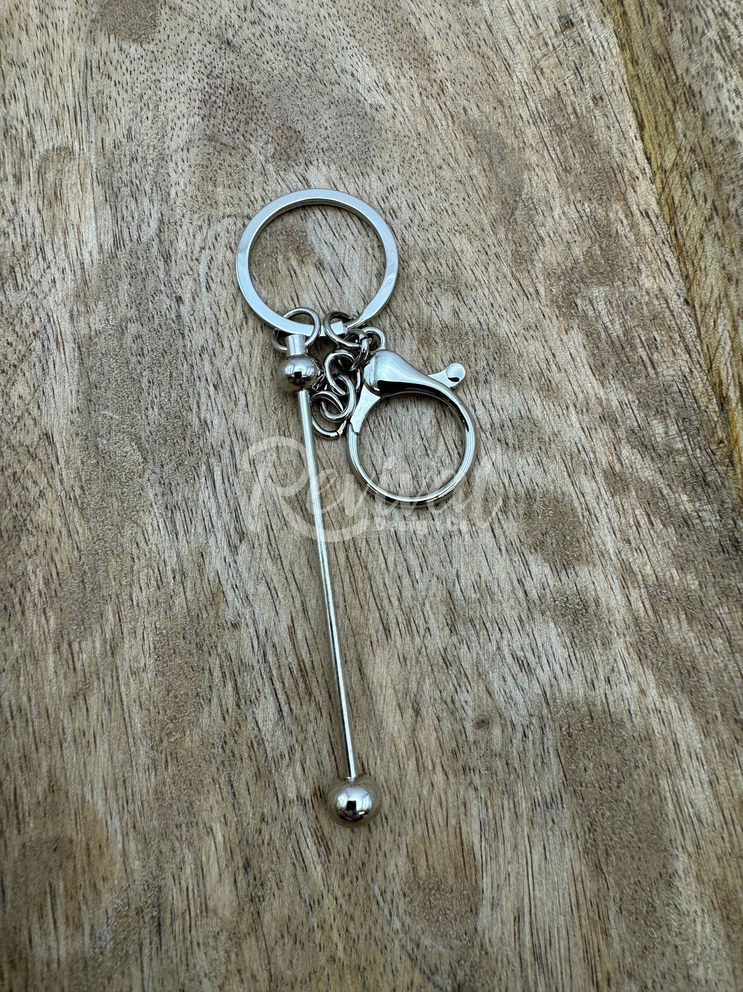Beadable Bar Keychain - Silver