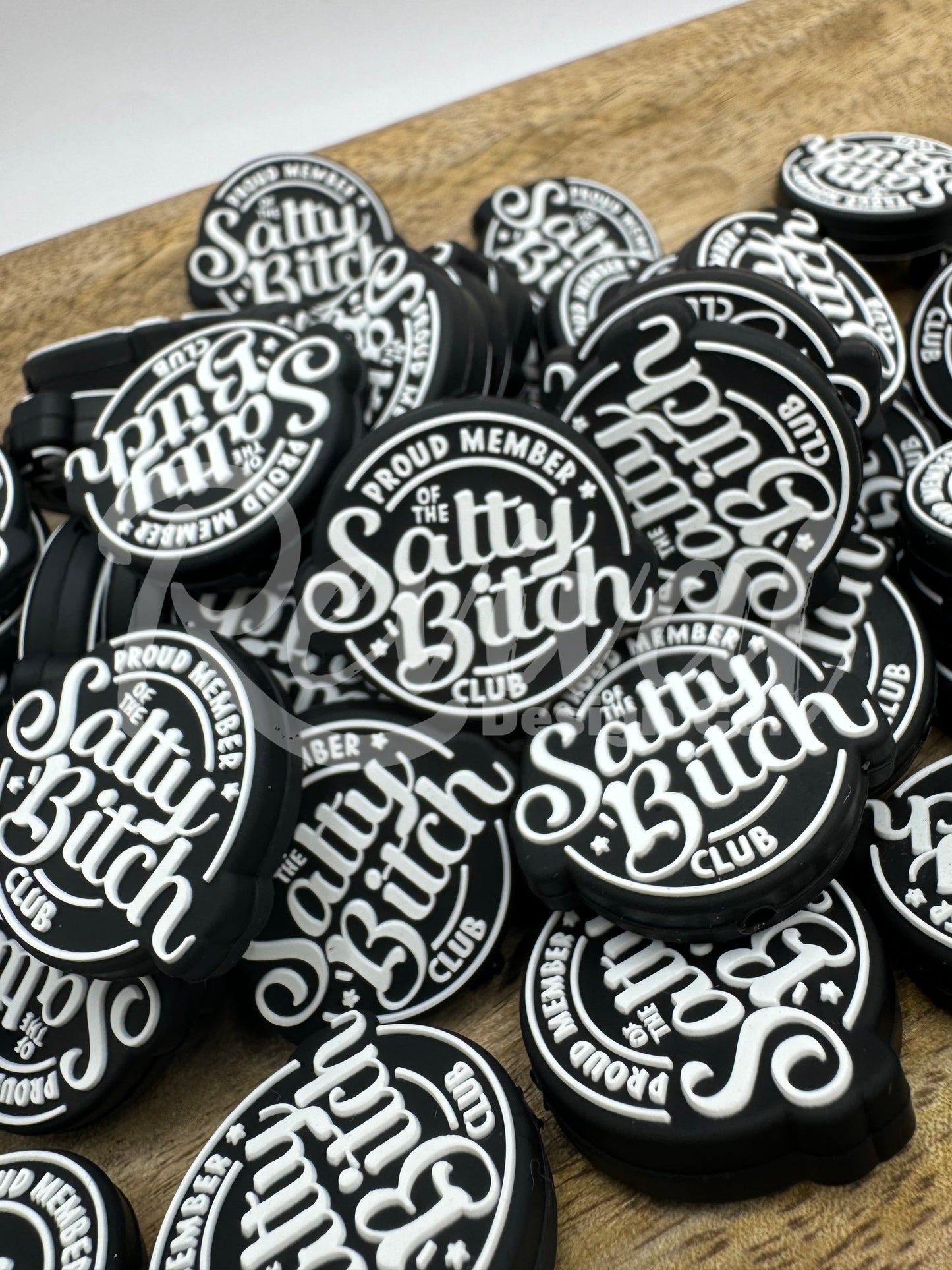 Salty Bitch Club (Black) - Silicone Focal Bead