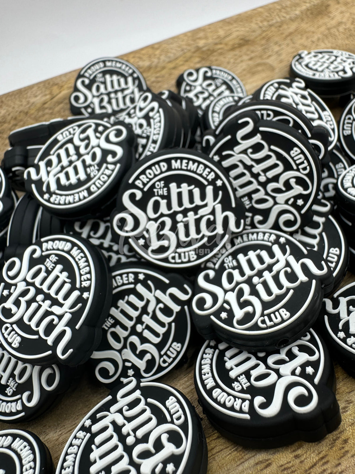 Salty Bitch Club (Black) - Silicone Focal Bead