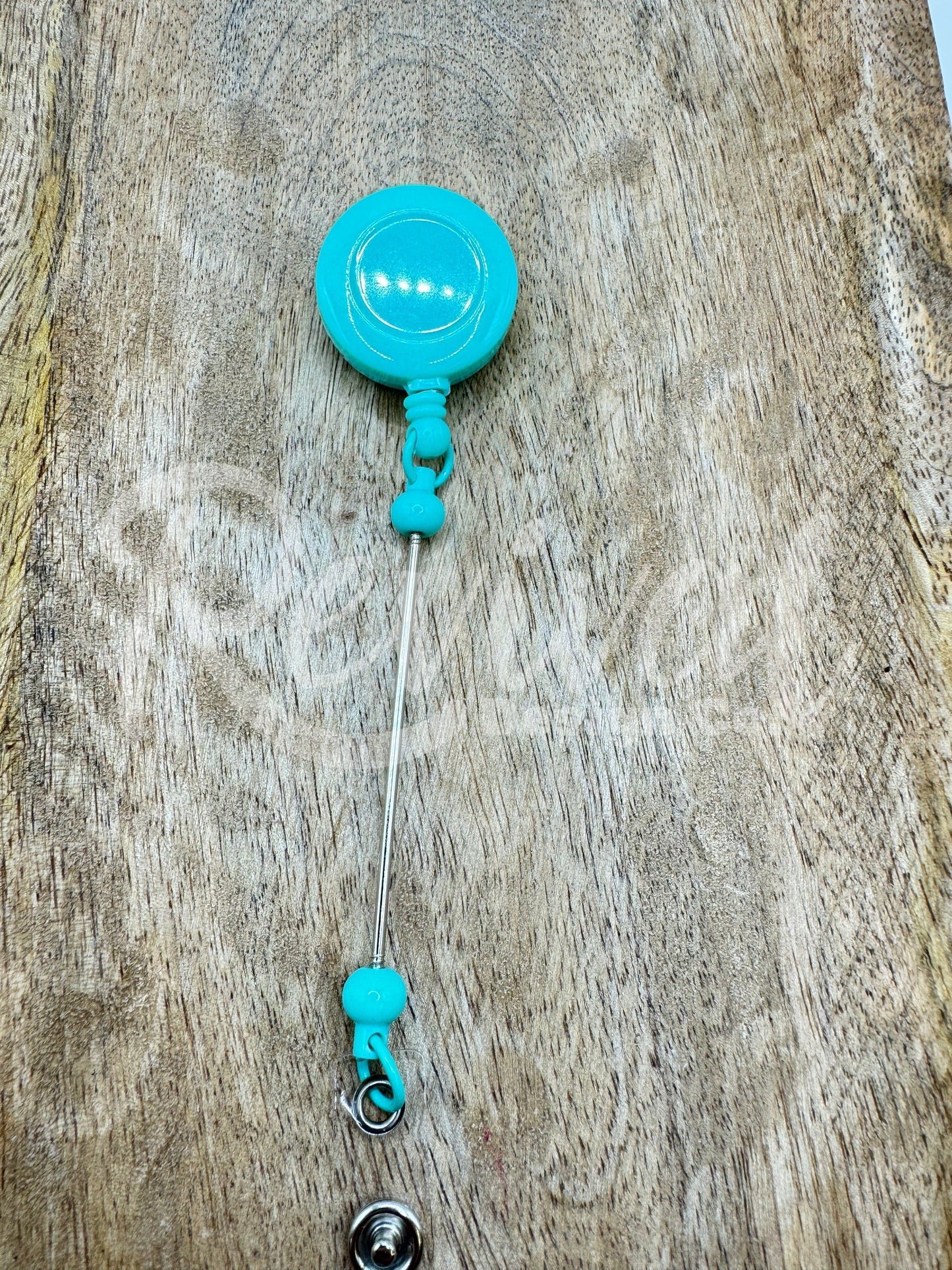 Teal - Beadable Bar Badge Reel