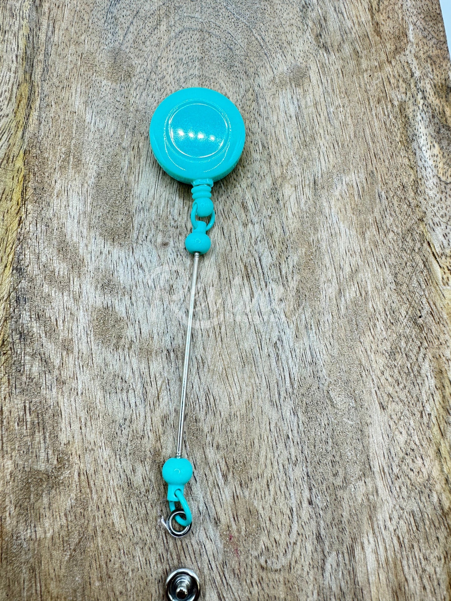 Teal - Beadable Bar Badge Reel
