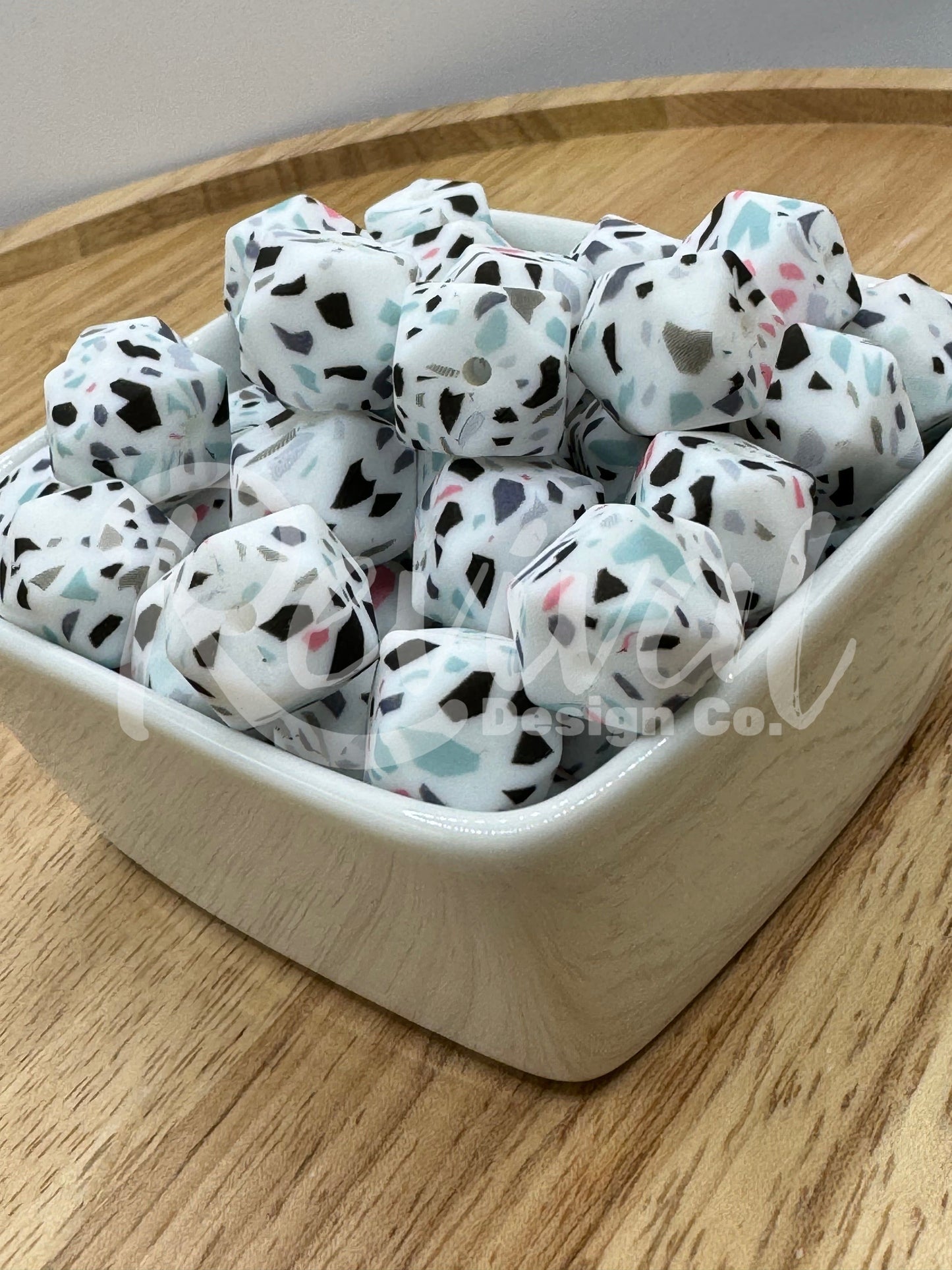 Terrazzo - 14mm Silicone Hexagon