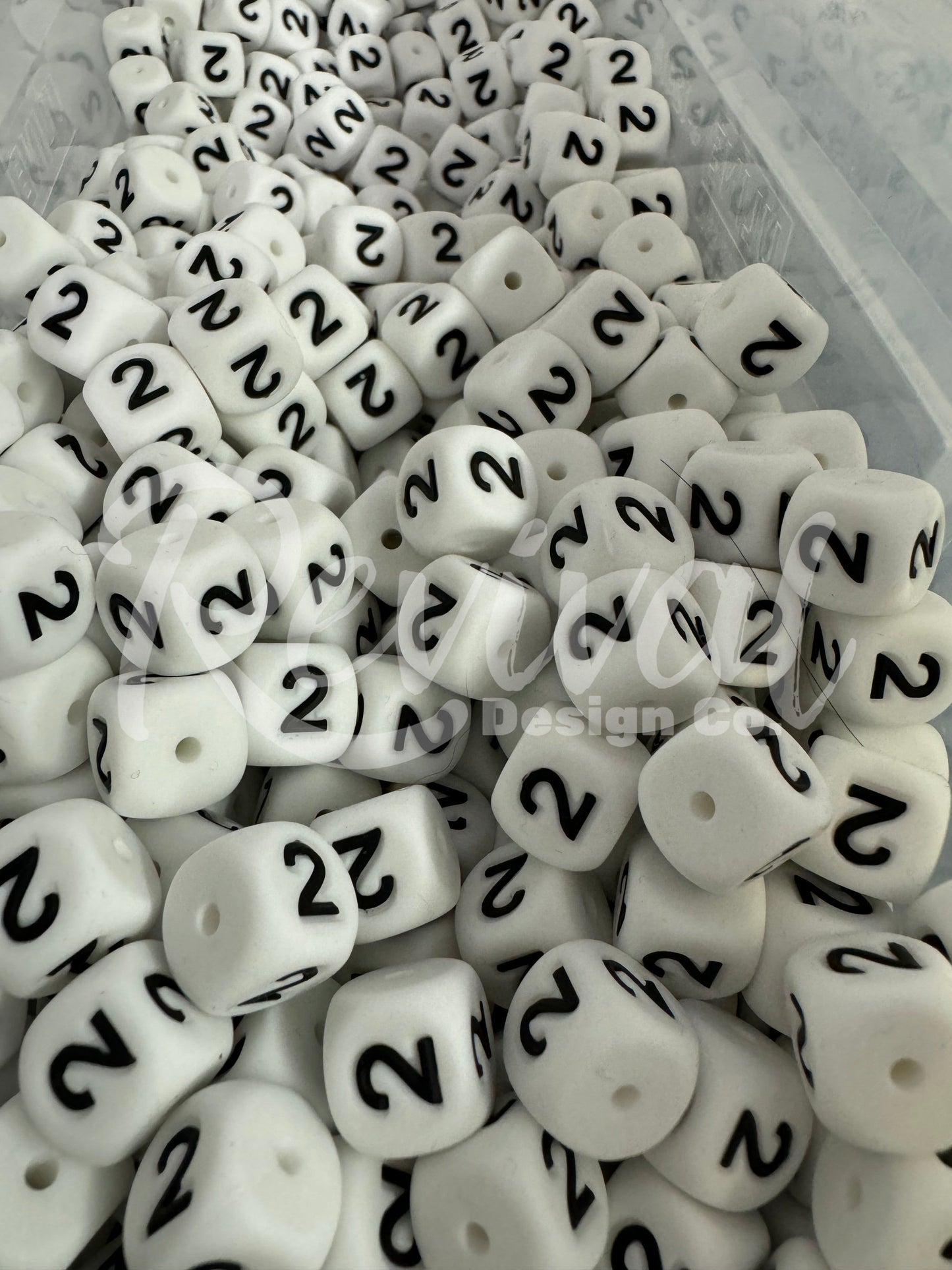 "2" - 12mm Silicone Number Bead