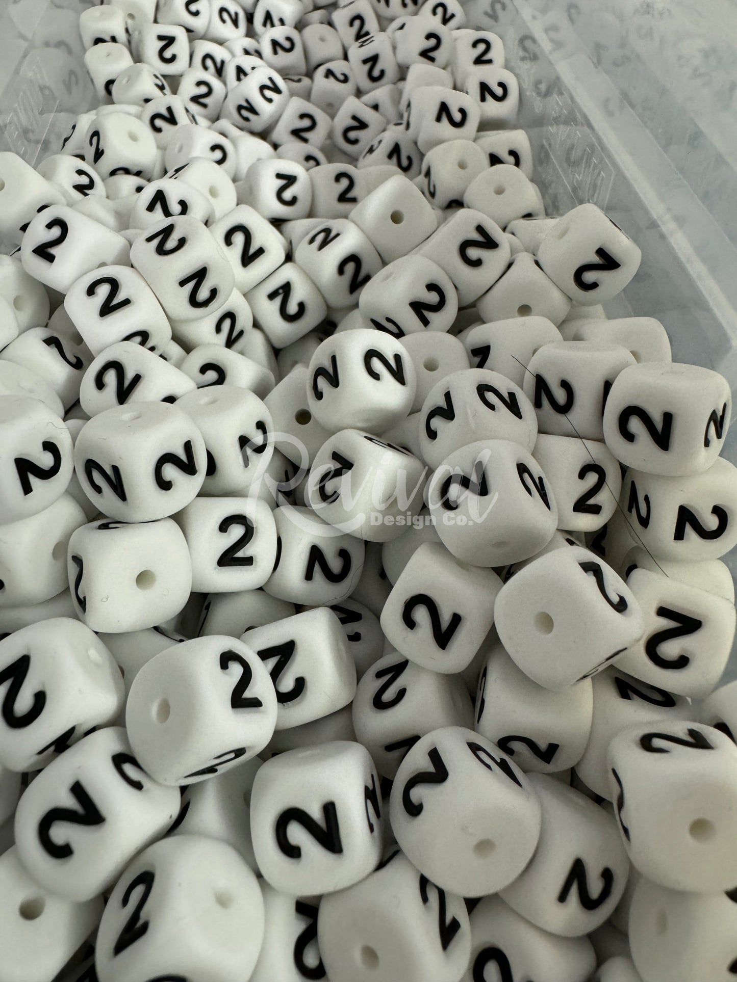 "2" - 12mm Silicone Number Bead