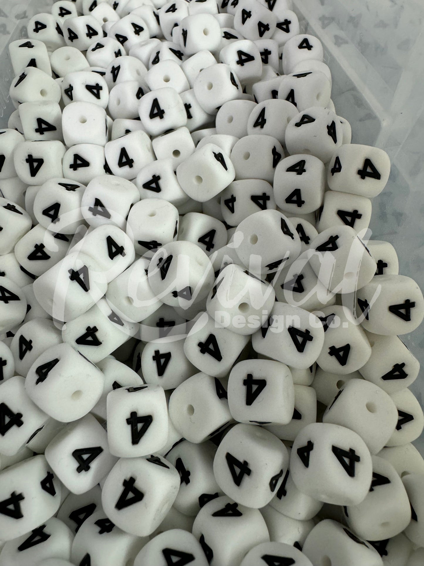 "4" - 12mm Silicone Number Bead