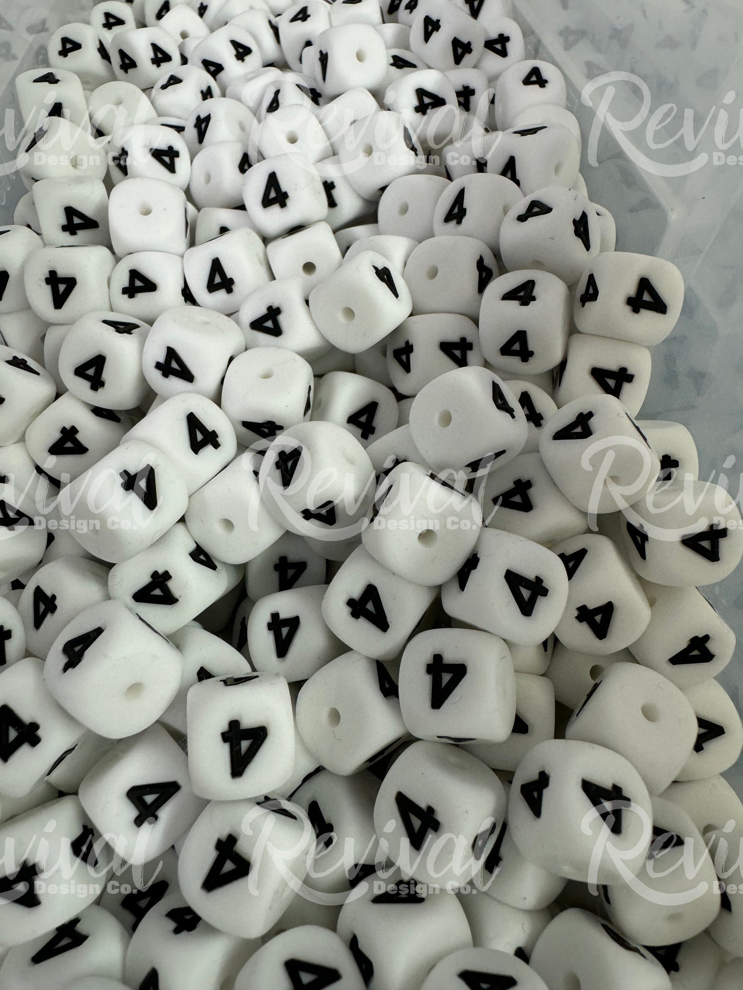 "4" - 12mm Silicone Number Bead