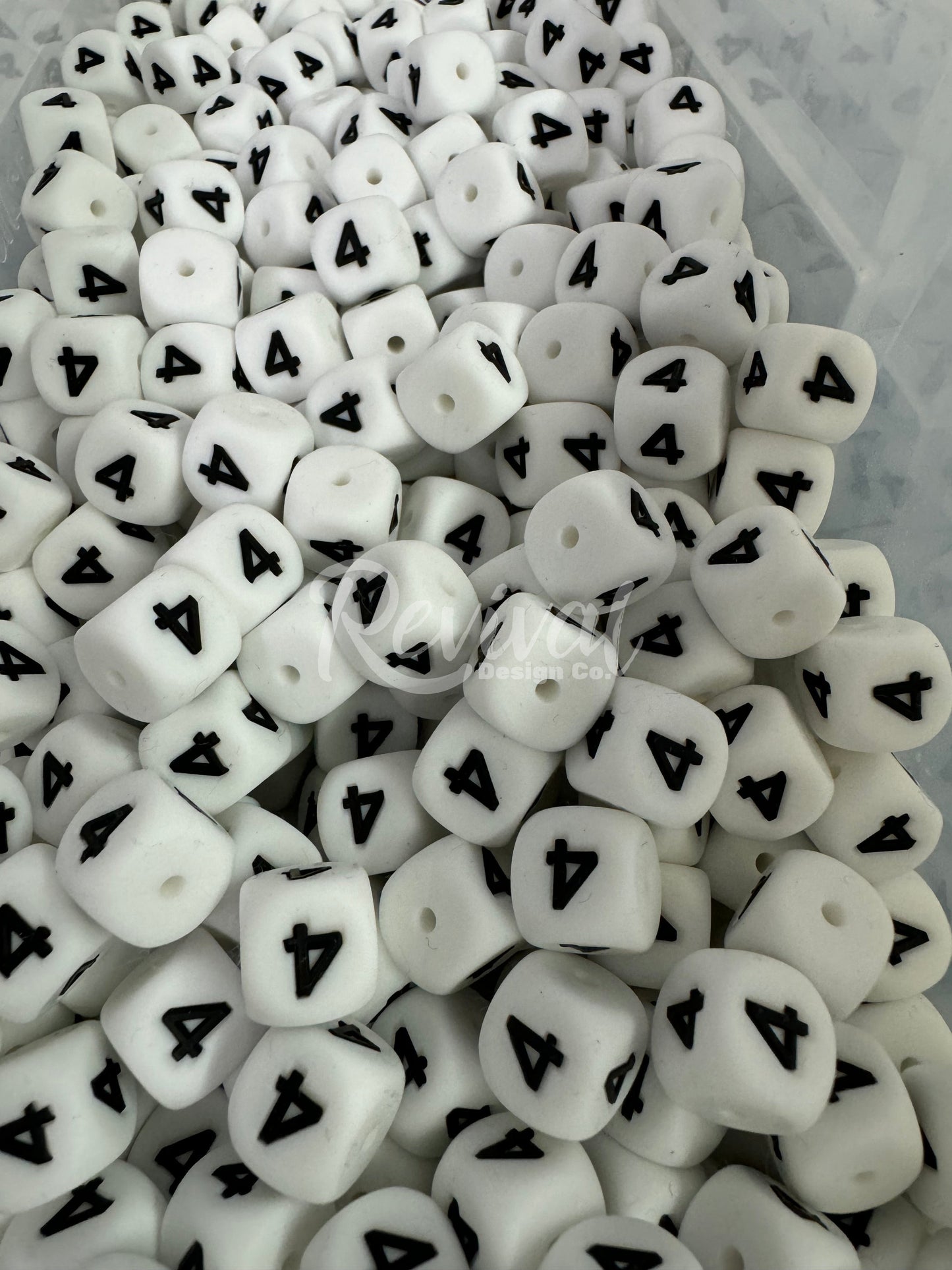 "4" - 12mm Silicone Number Bead