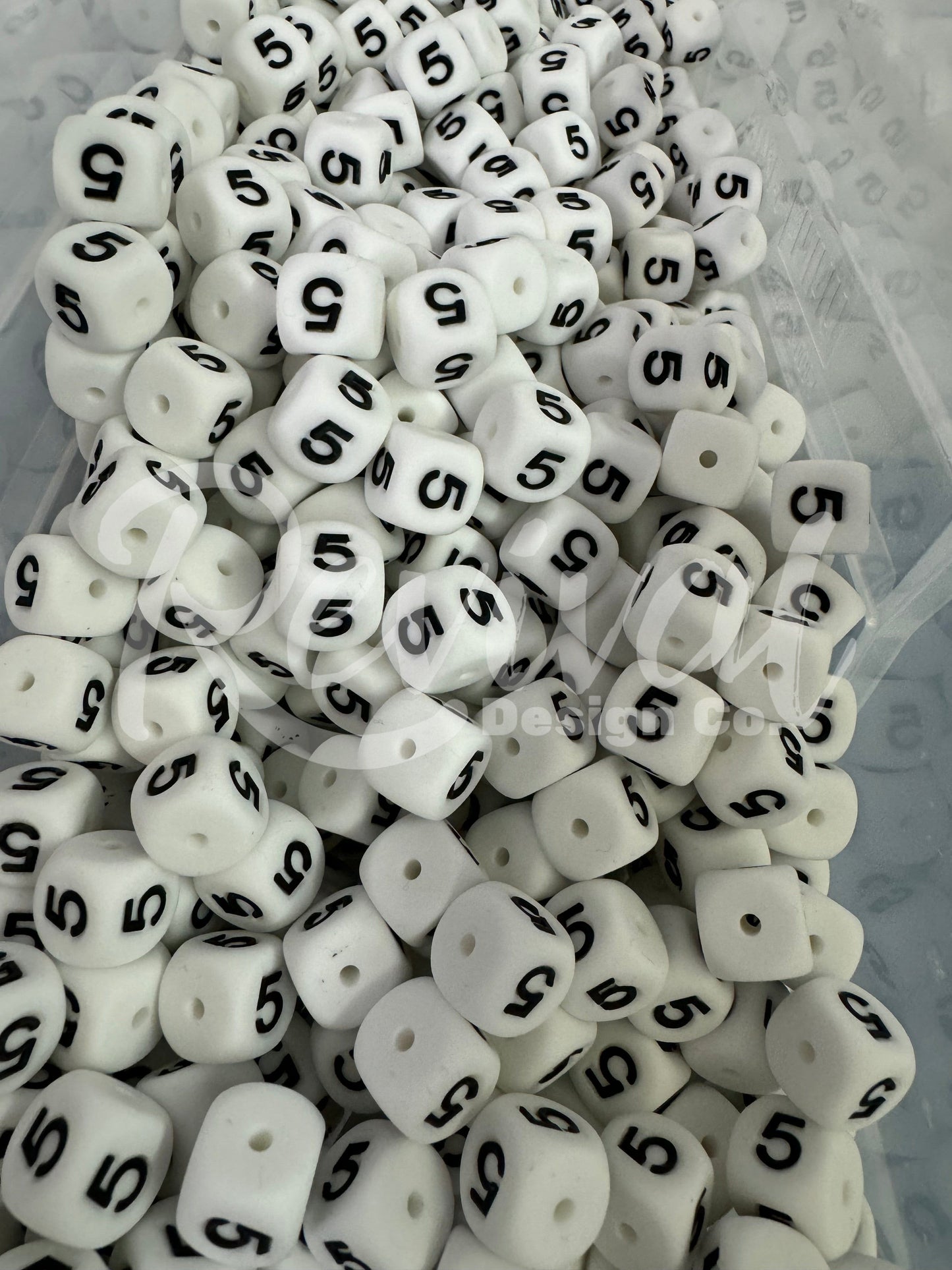 "5" - 12mm Silicone Number Bead