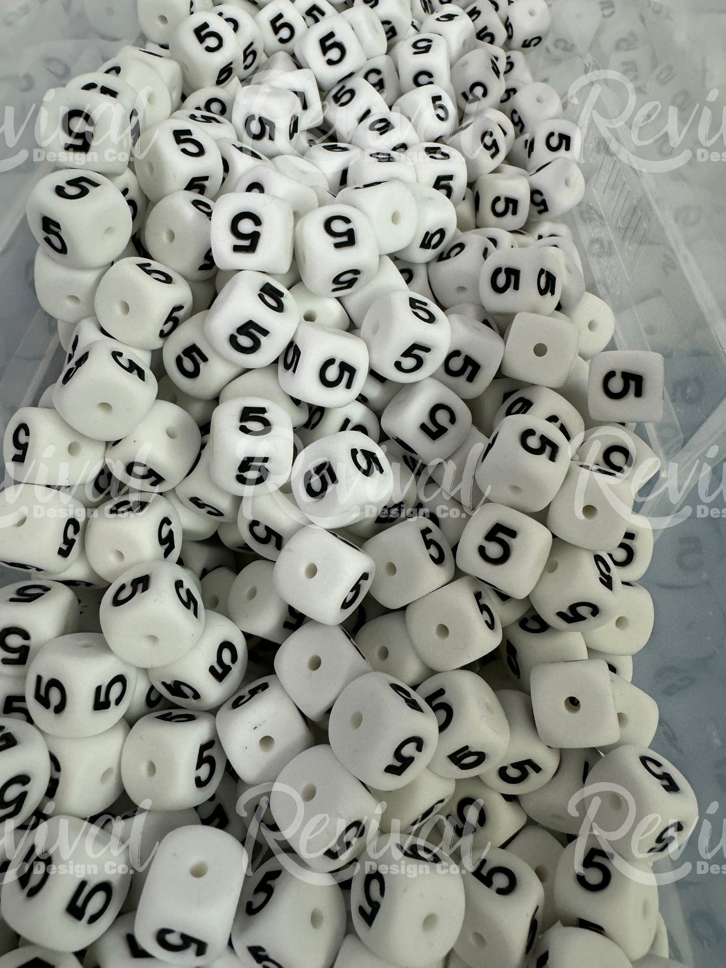 "5" - 12mm Silicone Number Bead