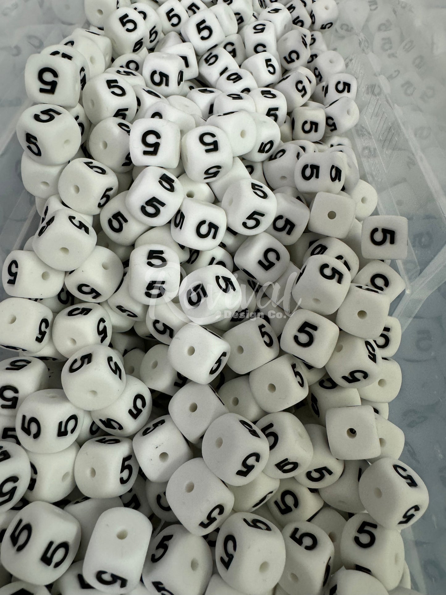 "5" - 12mm Silicone Number Bead
