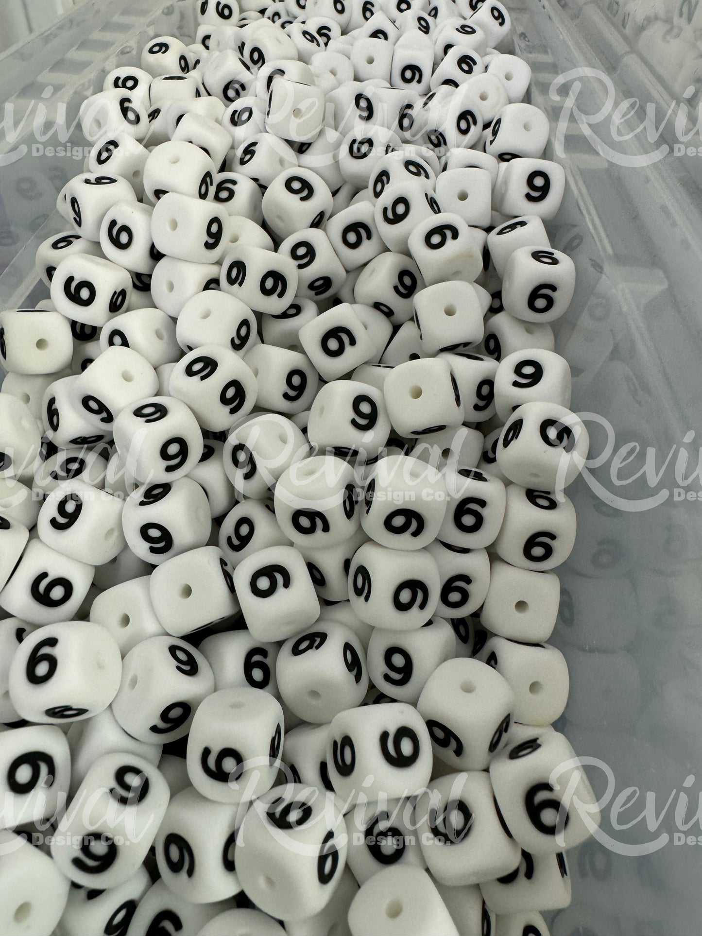 "6" - 12mm Silicone Number Bead