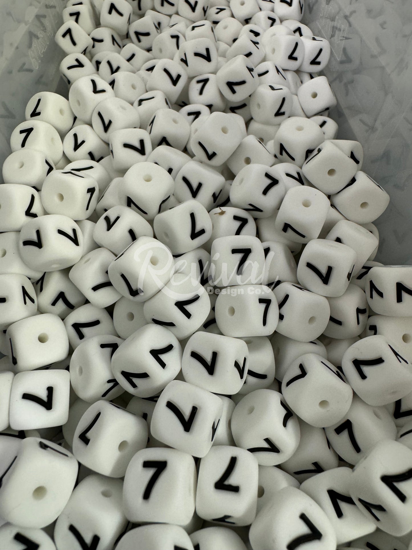 "7" - 12mm Silicone Number Bead