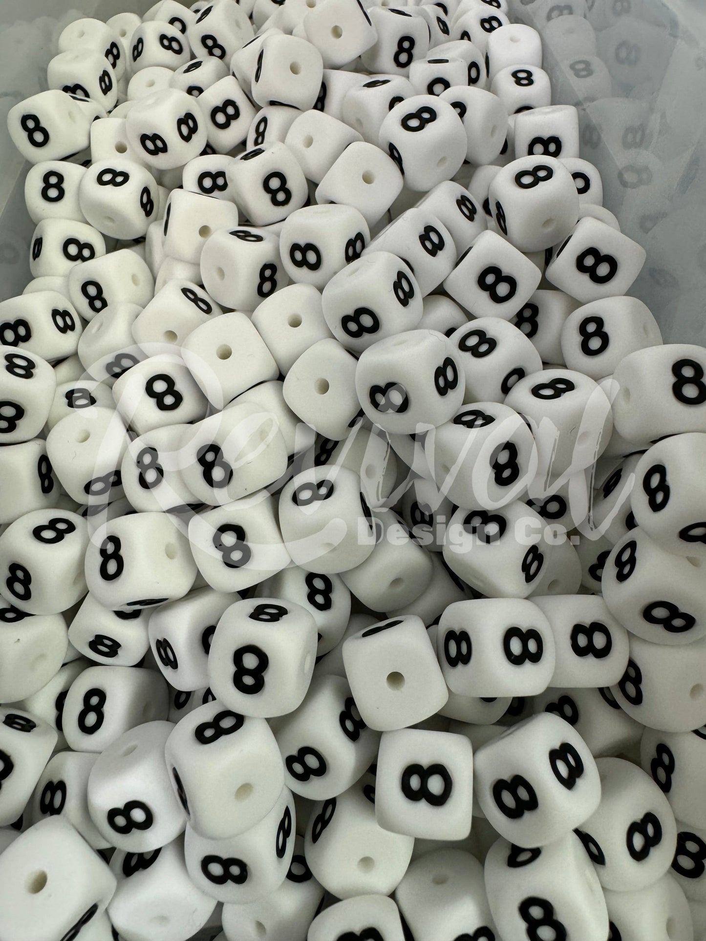 "8" - 12mm Silicone Number Bead