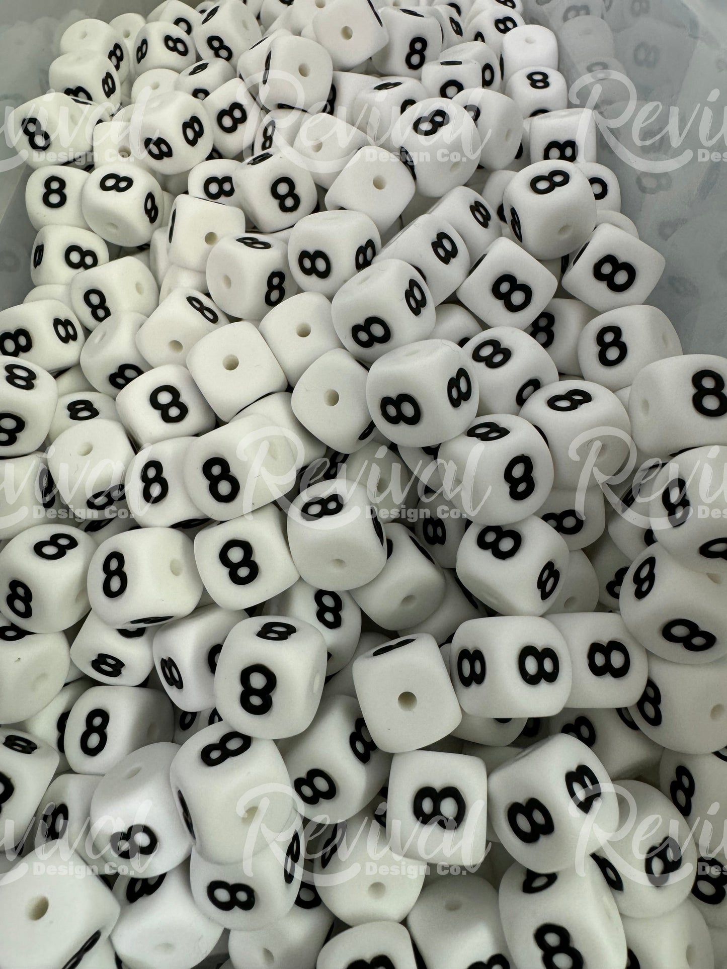 "8" - 12mm Silicone Number Bead