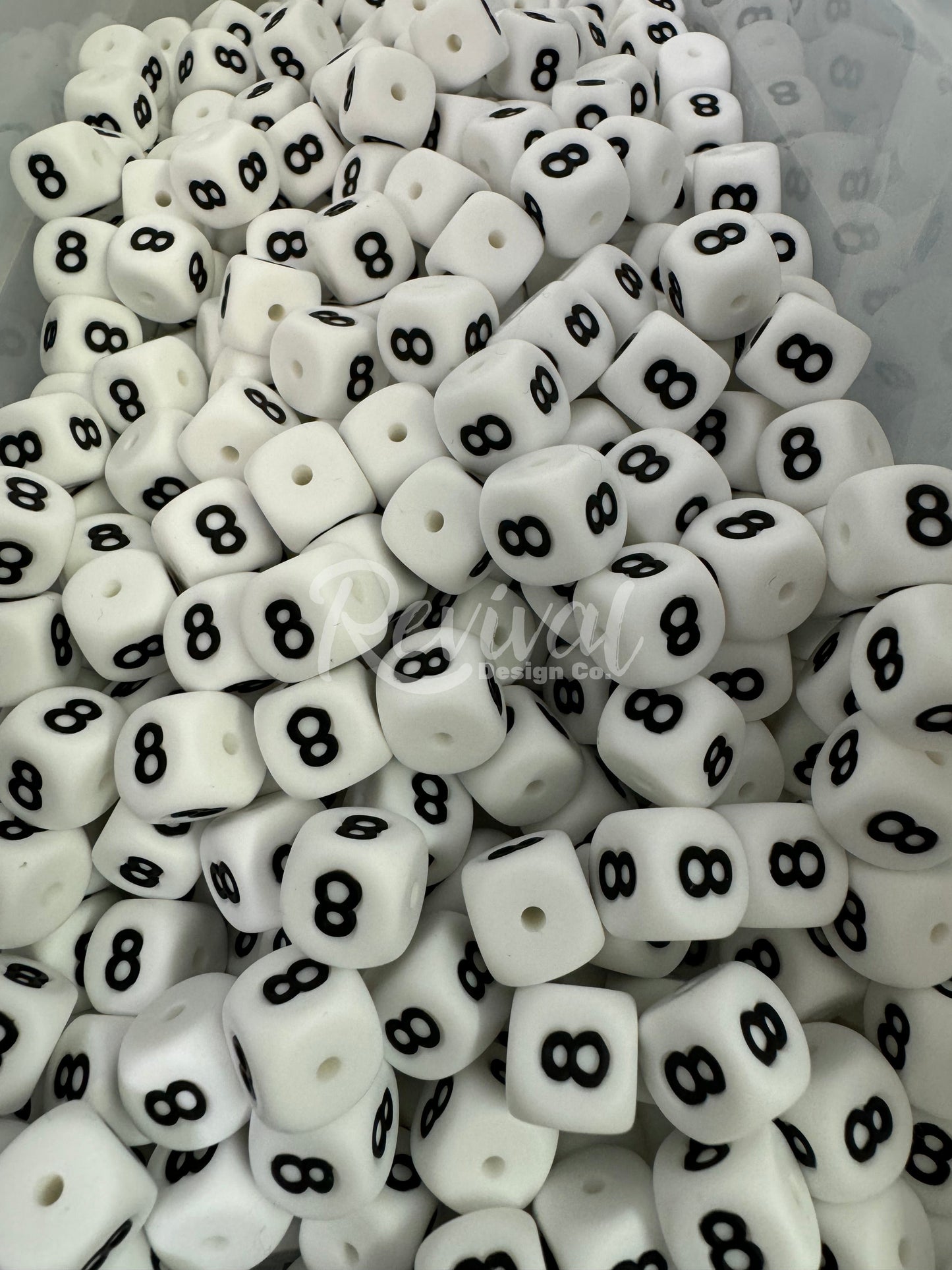 "8" - 12mm Silicone Number Bead