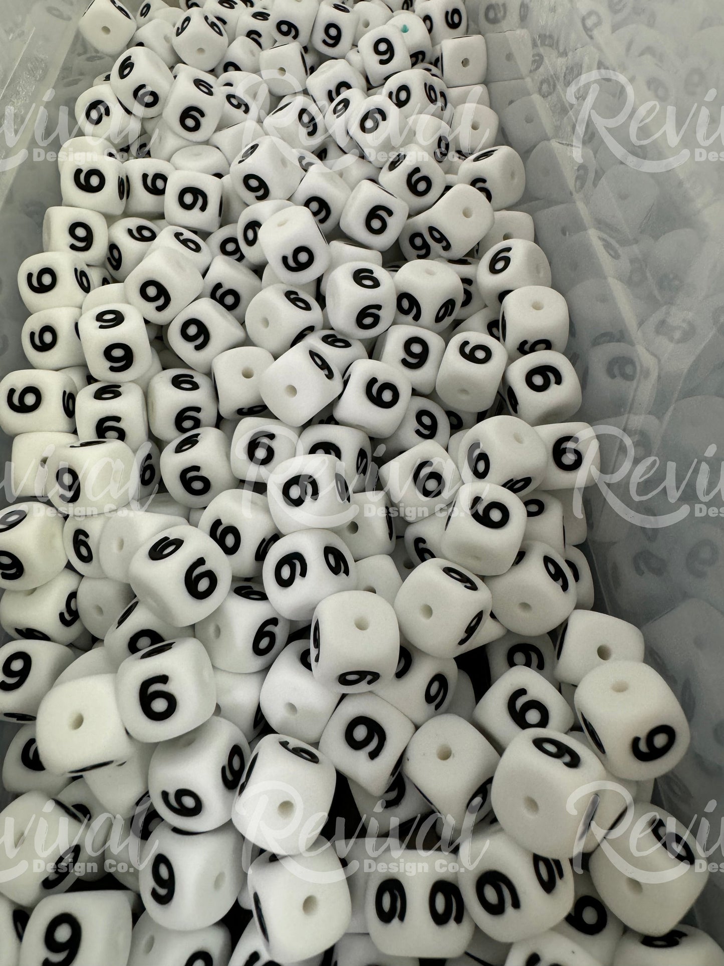 "9" - 12mm Silicone Number Bead