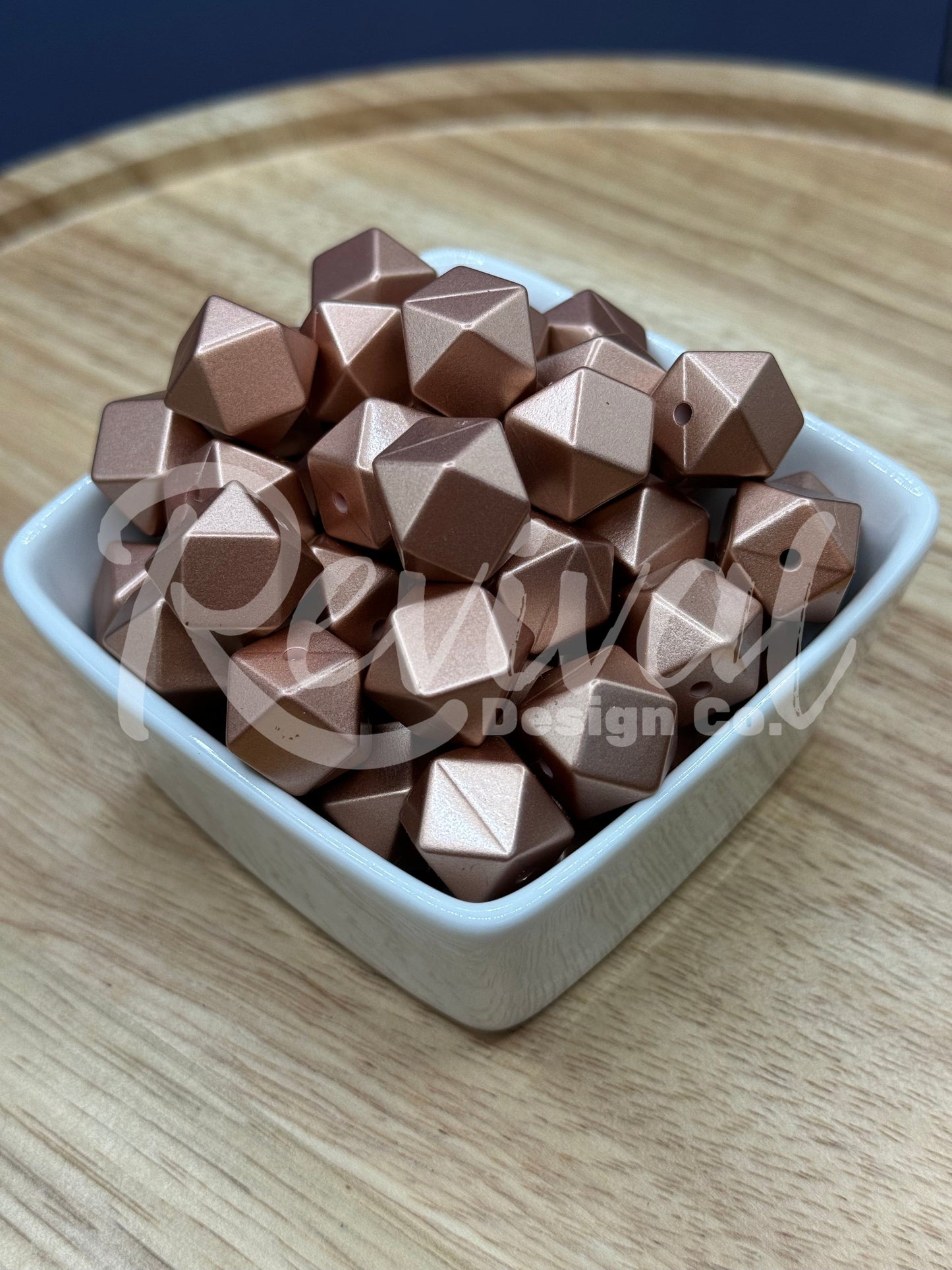 Champagne - 14mm Metallic Silicone Hexagon