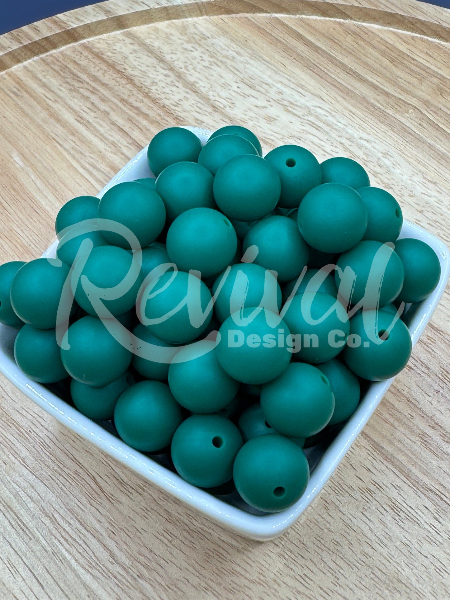 15mm Solid Color Silicone Bead - Emerald
