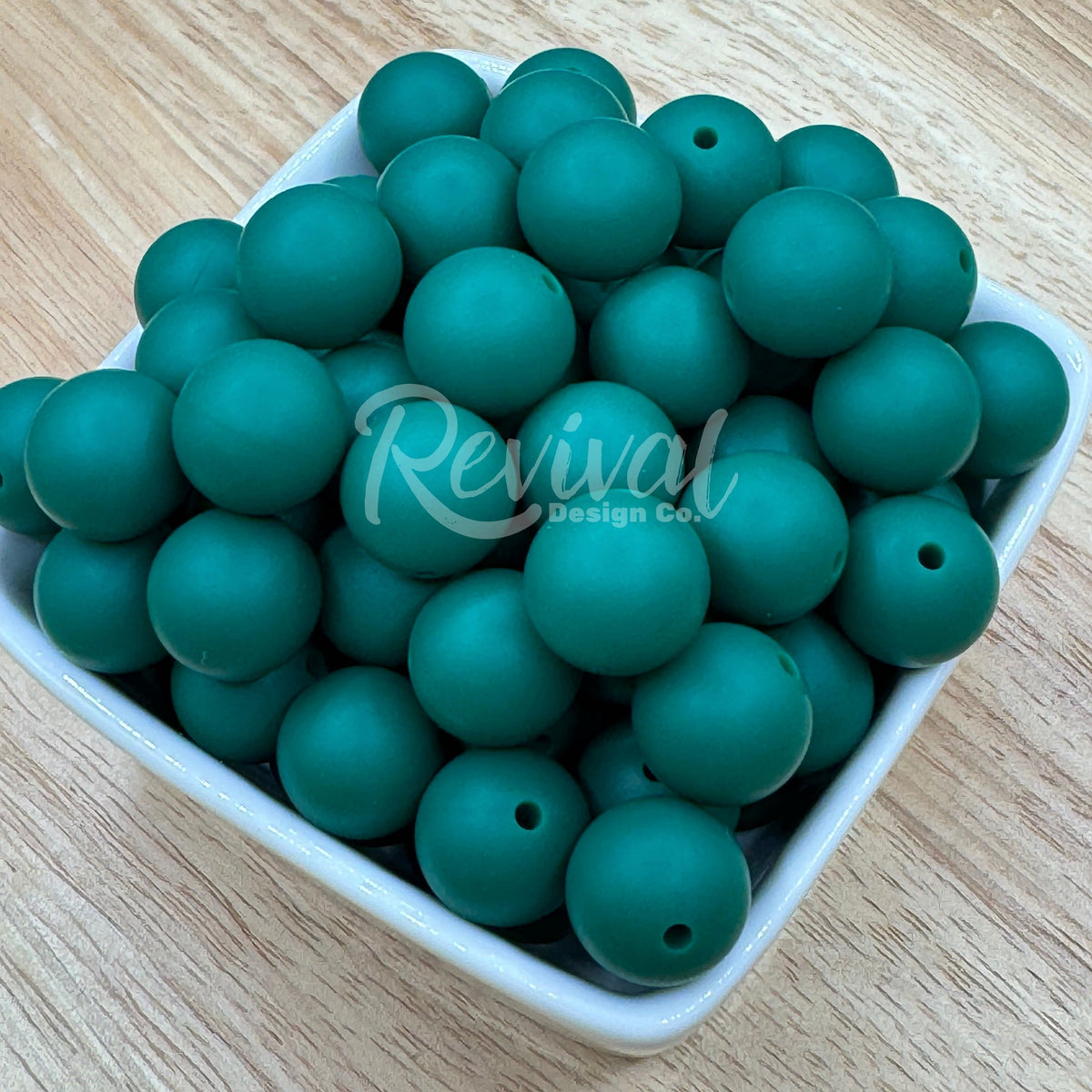 15mm Solid Color Silicone Bead - Emerald