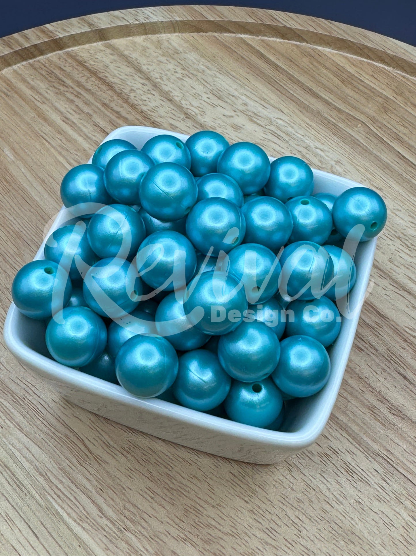 15mm Metallic Silicone Bead - Frost