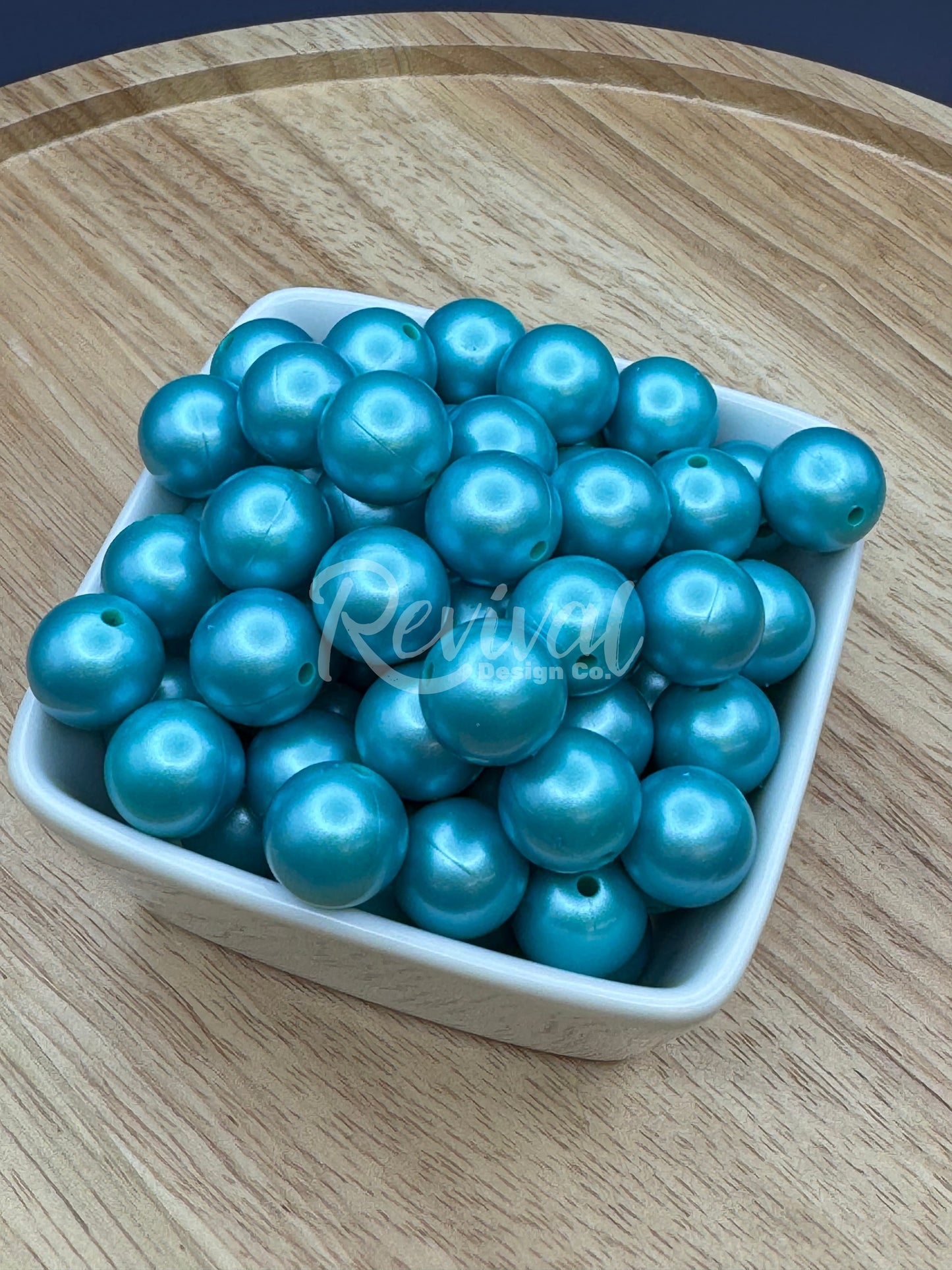15mm Metallic Silicone Bead - Frost