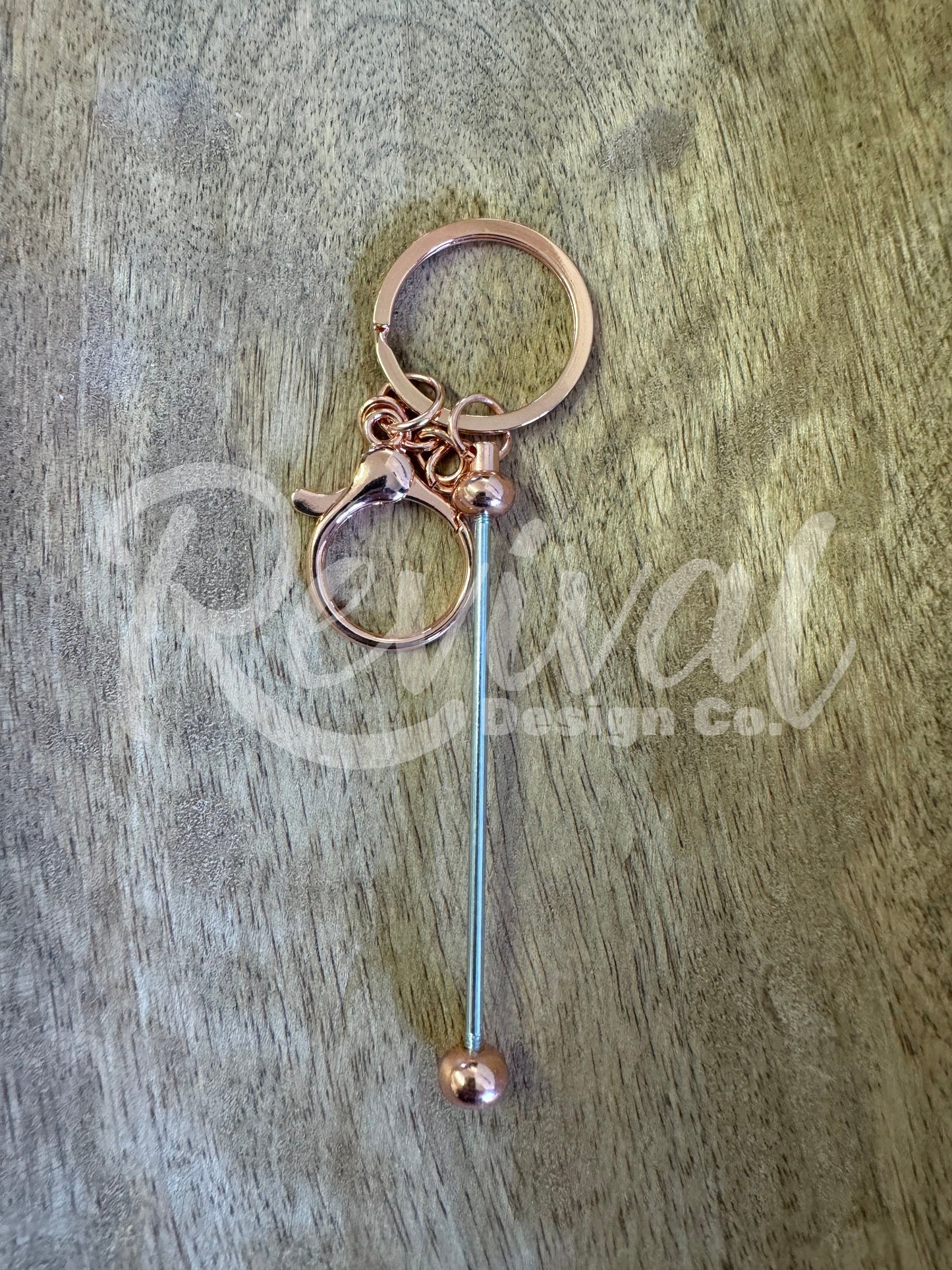 Beadable Bar Keychain - Rose Gold