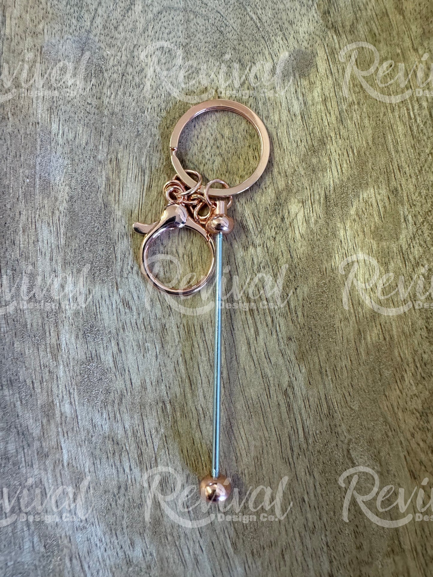 Beadable Bar Keychain - Rose Gold