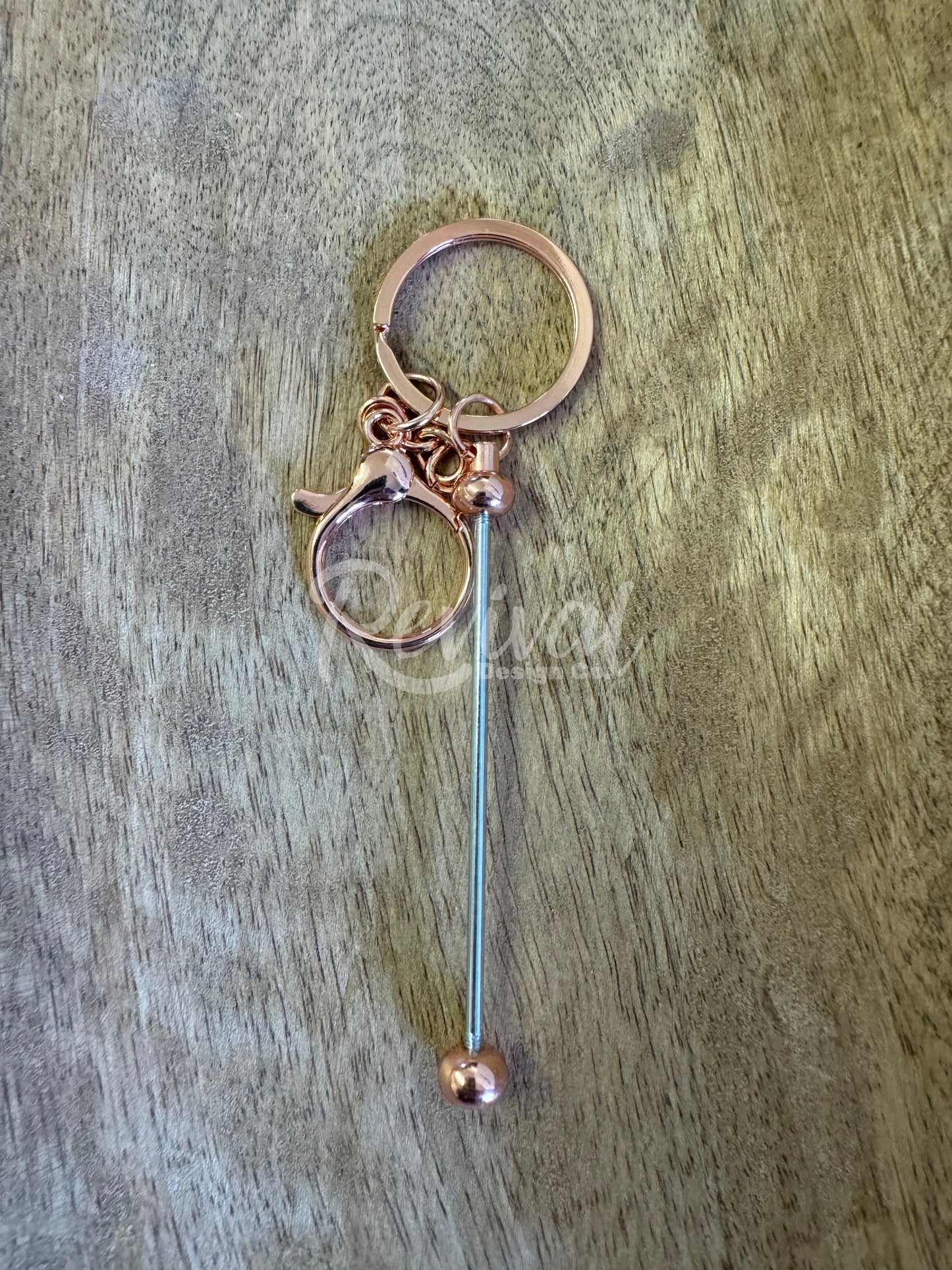 Beadable Bar Keychain - Rose Gold