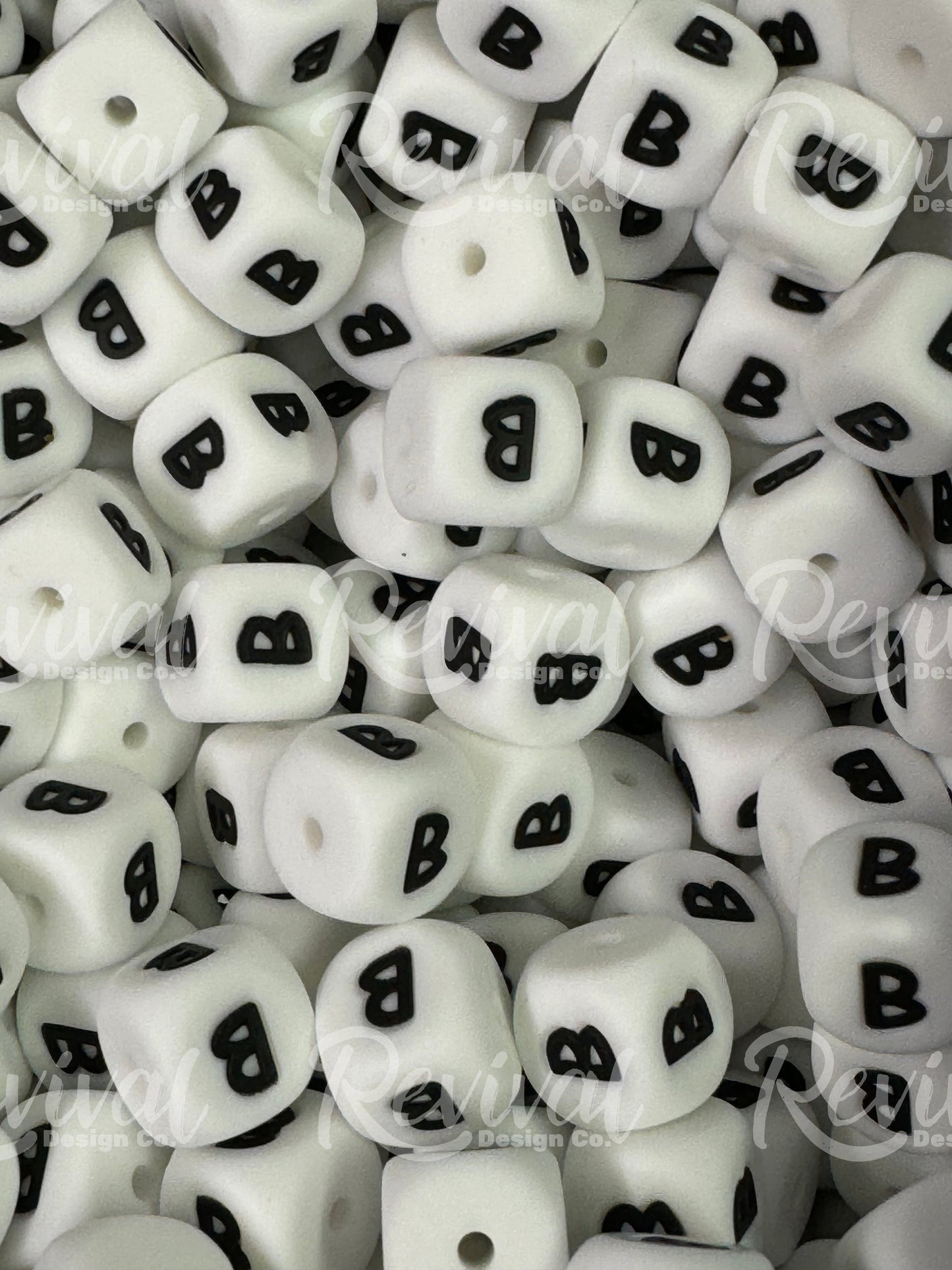 "B" - 12mm Silicone Letter Bead