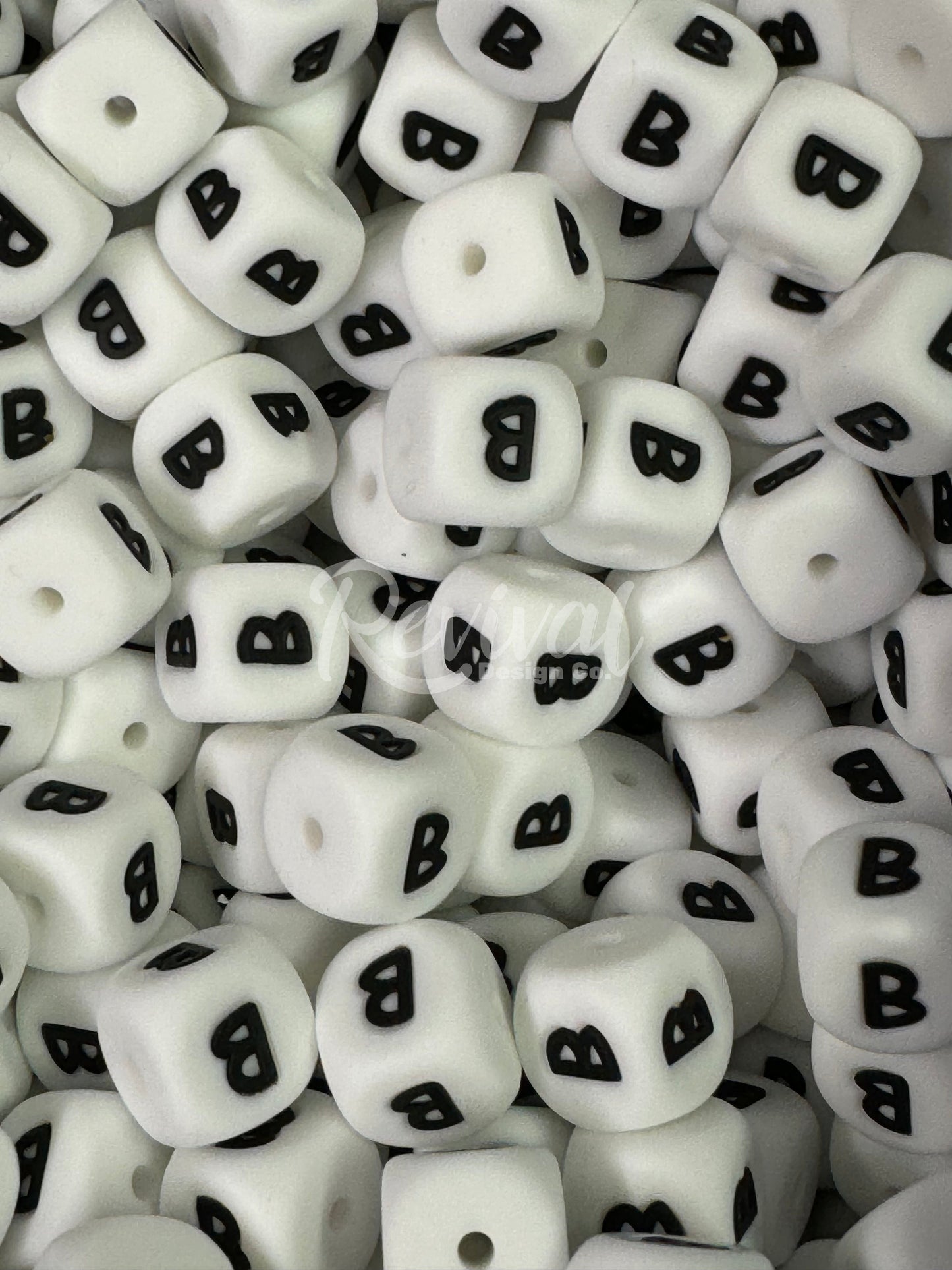 "B" - 12mm Silicone Letter Bead