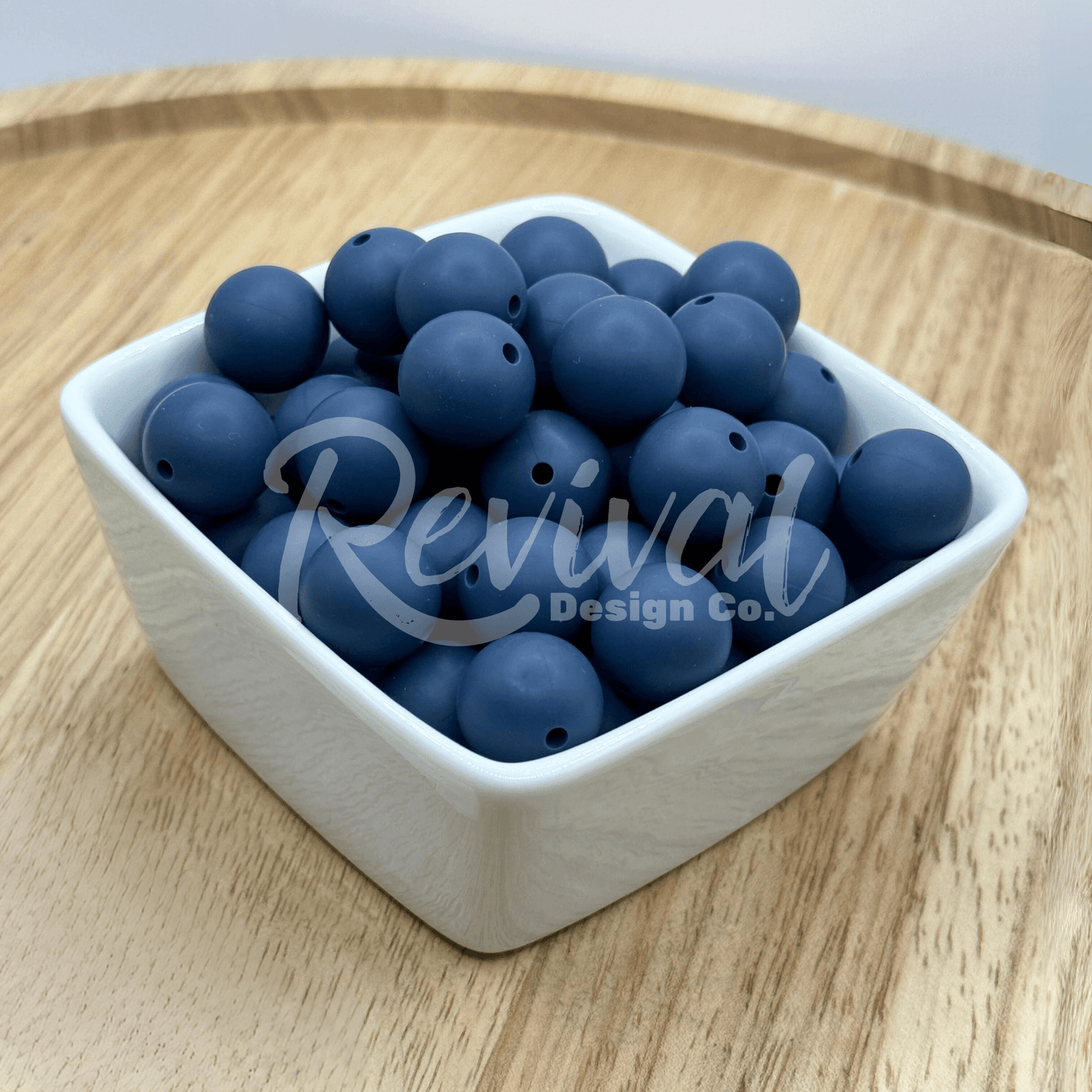 15mm Solid Color Silicone Bead - Revival Blue
