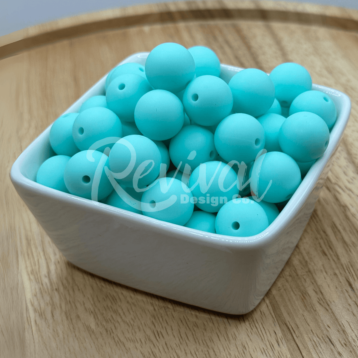 15mm Solid Color Silicone Bead - Robin's Egg