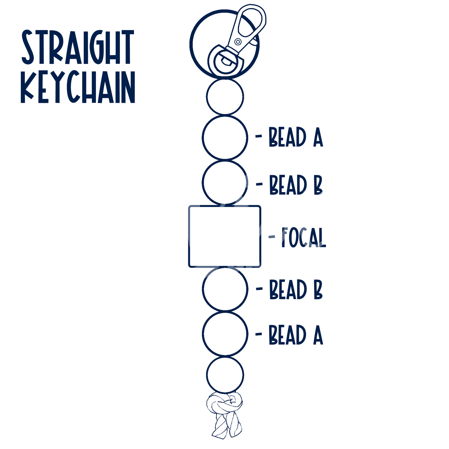 Custom Silicone Beaded Straight Keychain